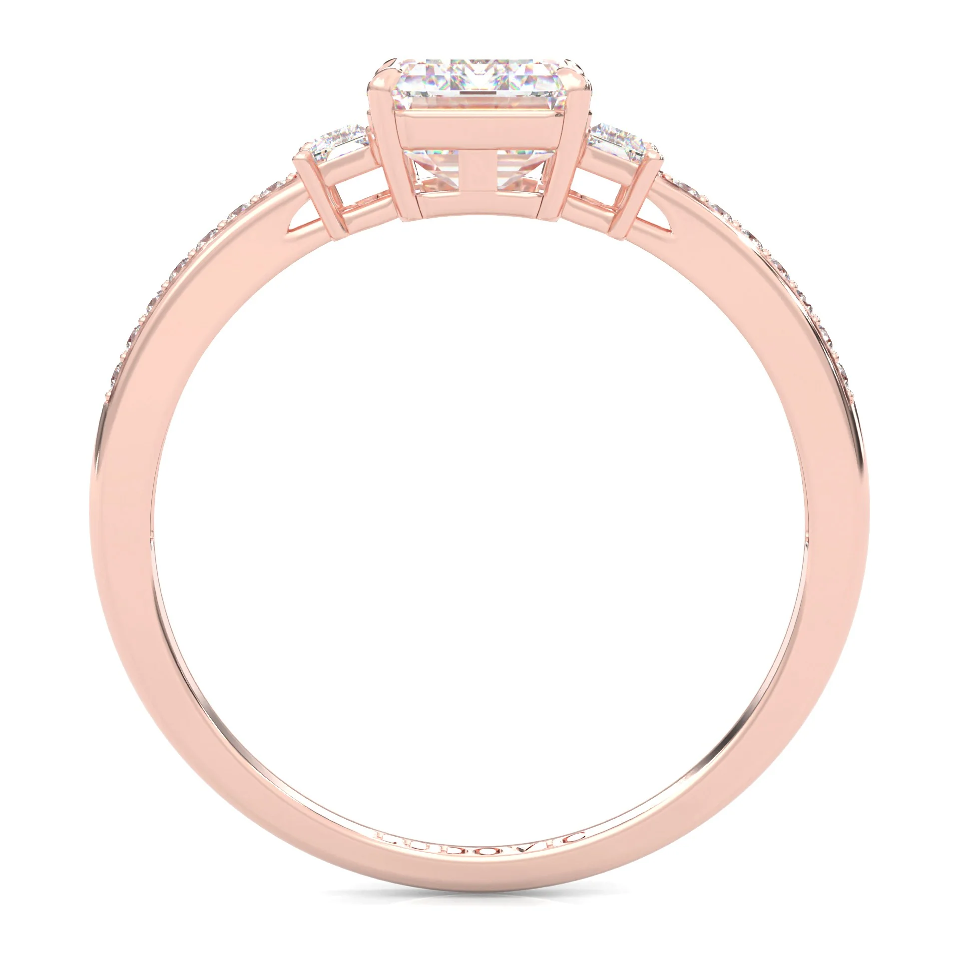 The Frozen Dream Moissanite Engagement Ring ( Rose Gold 14K ) - Image 5