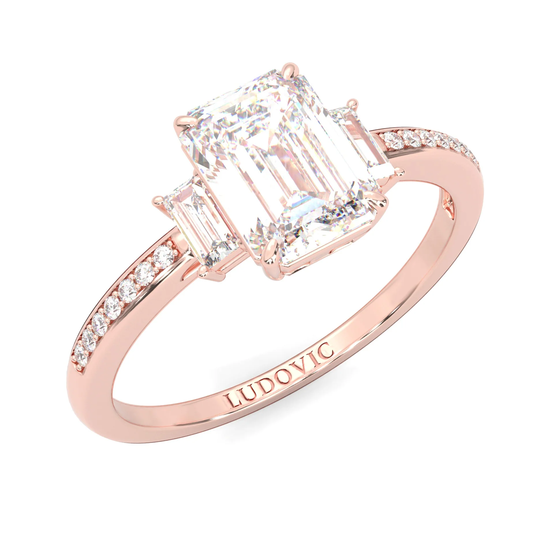The Frozen Dream Moissanite Engagement Ring ( Rose Gold 14K ) - Image 6