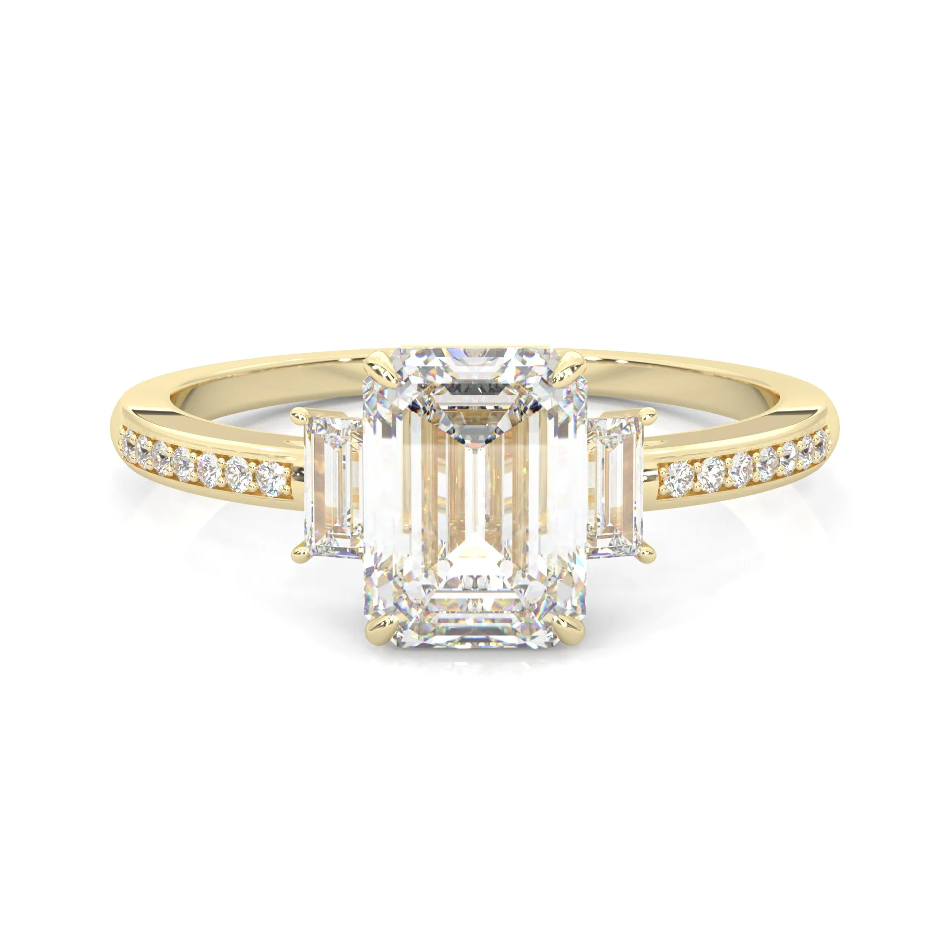 The Frozen Dream Moissanite Engagement Ring ( Yellow Gold 14K )