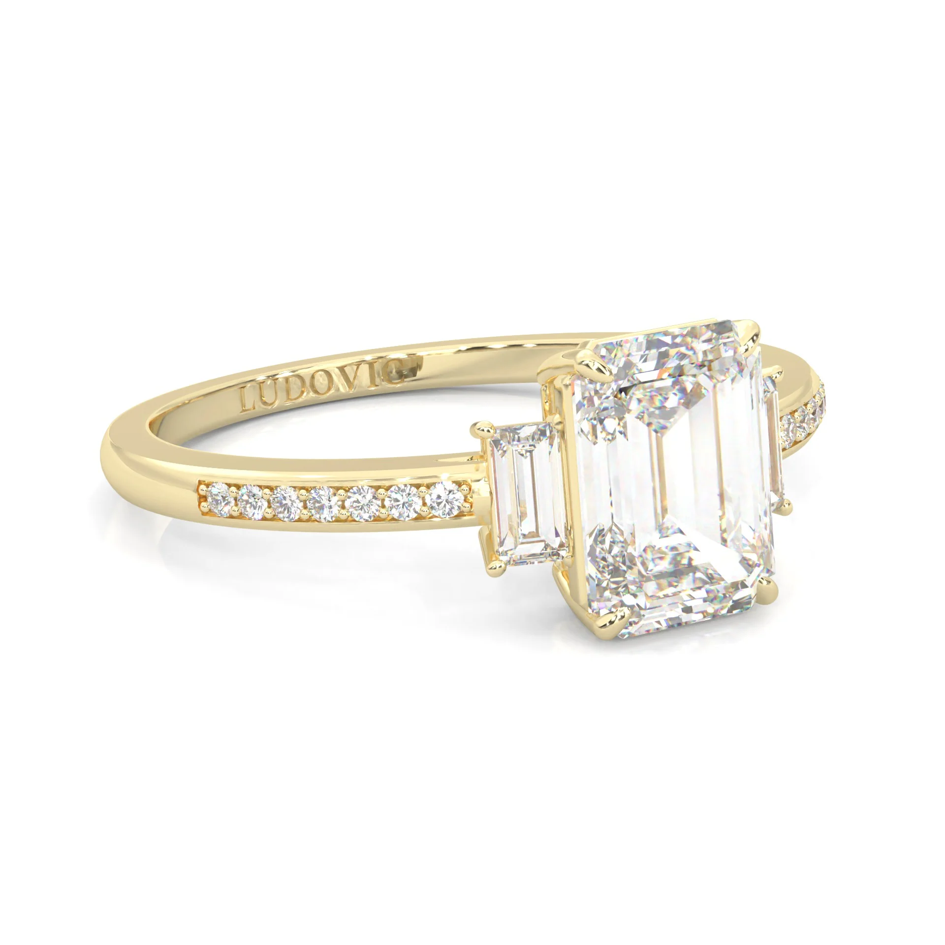 The Frozen Dream Moissanite Engagement Ring ( Yellow Gold 14K ) - Image 2