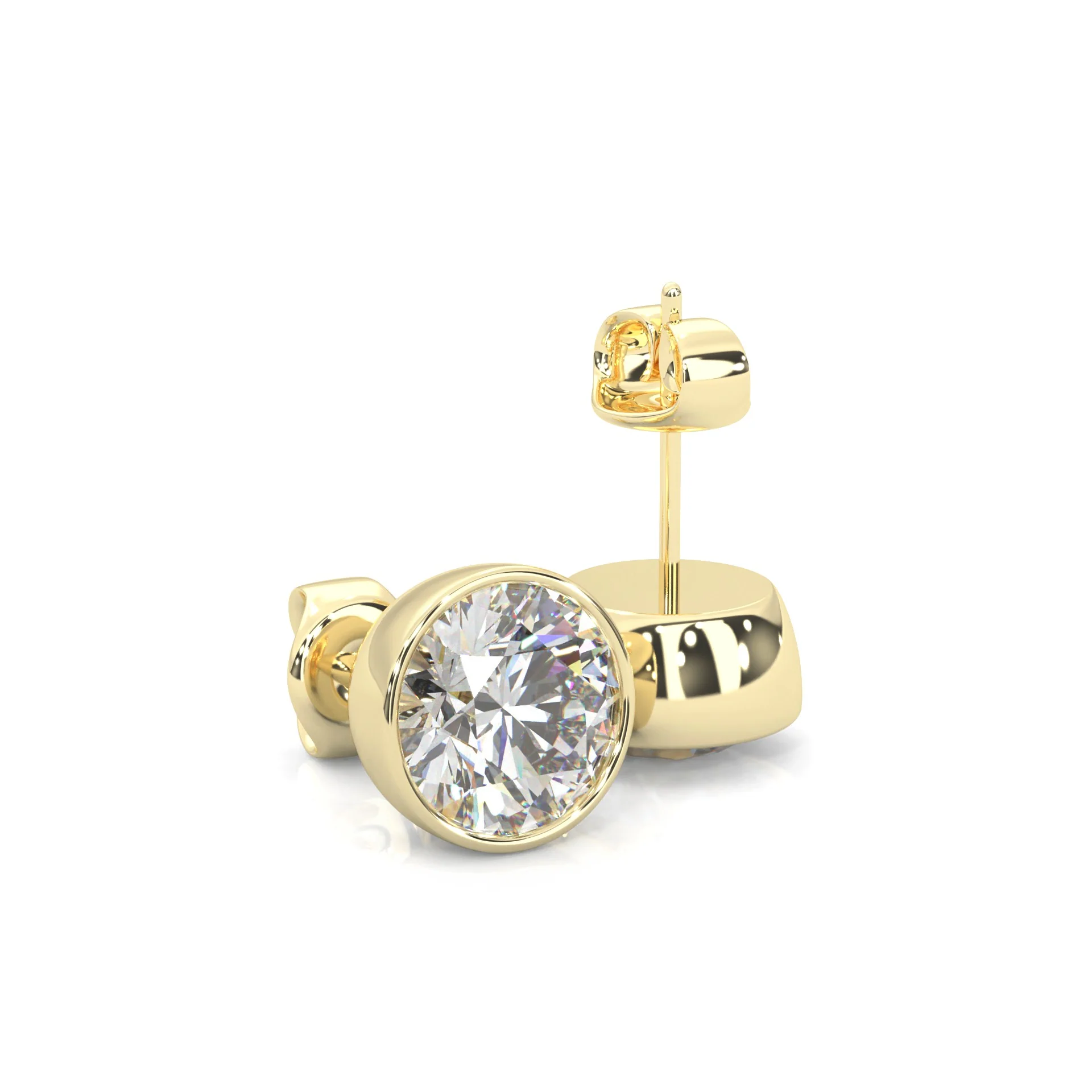 The Lavish Vow Moissanite Earrings Yellow Gold - Image 2