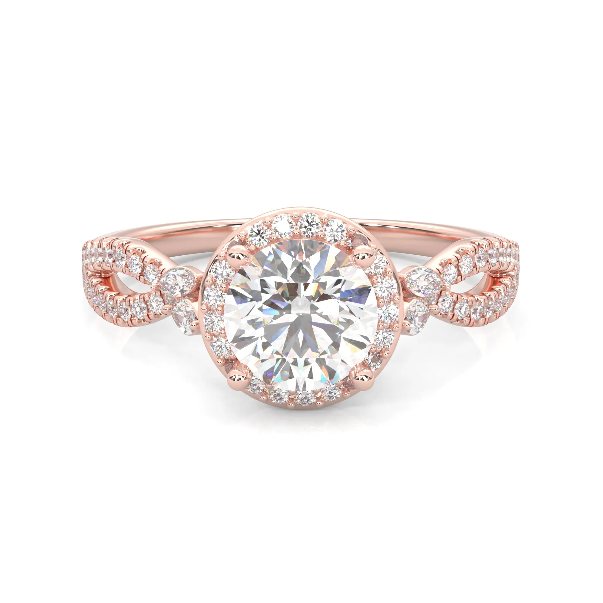 The Loyal Crux Choker Moissanite Engagement Ring ( Rose Gold 14K )