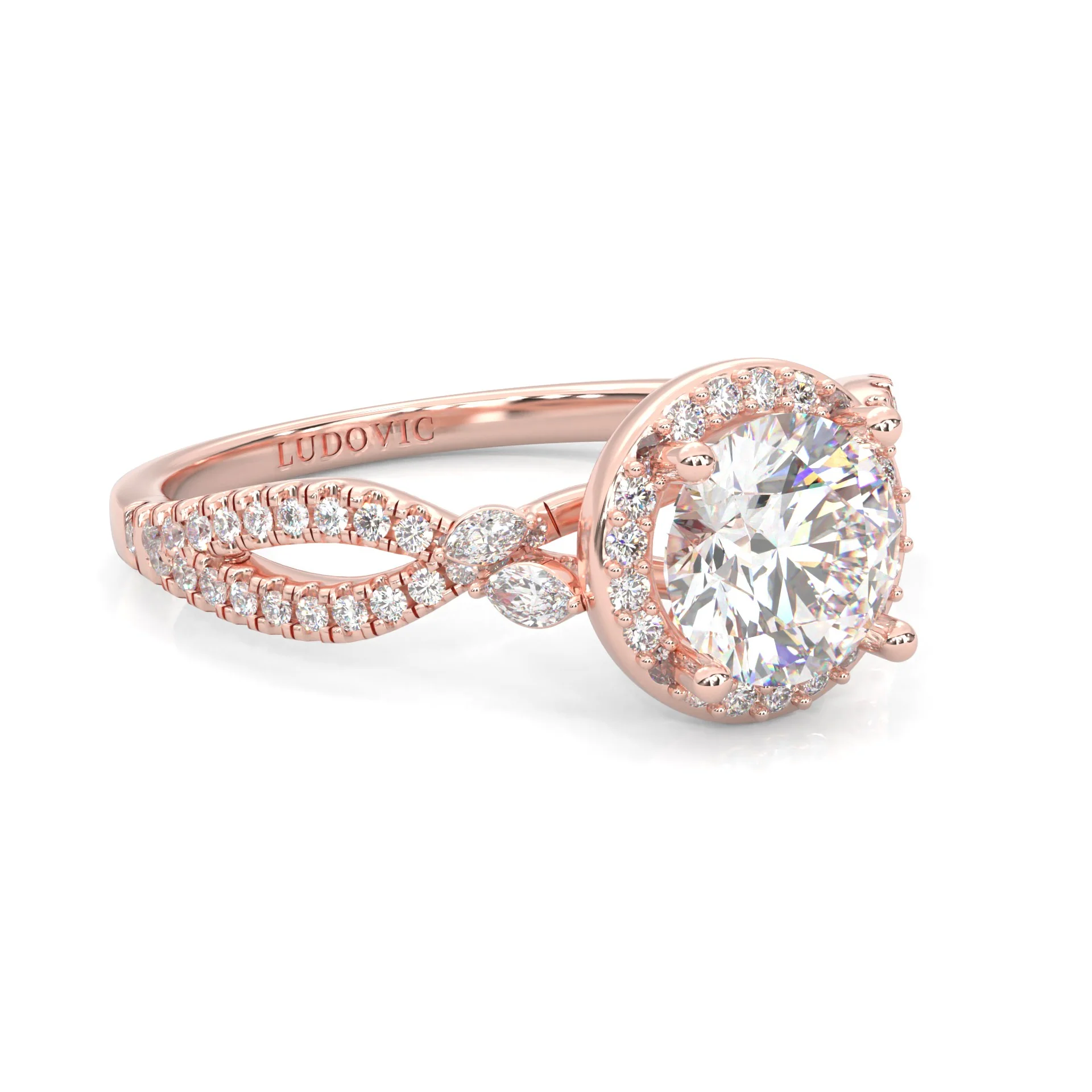 The Loyal Crux Choker Moissanite Engagement Ring ( Rose Gold 14K ) - Image 3