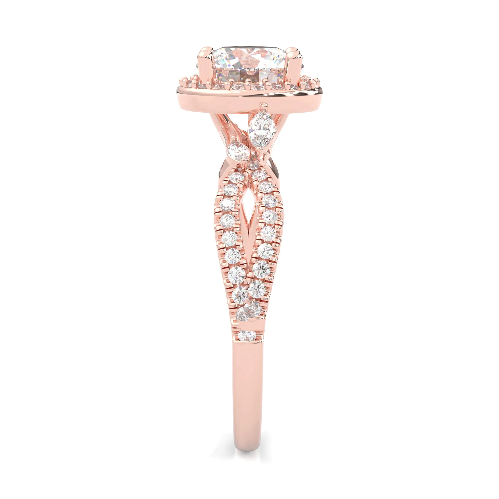 The Loyal Crux Choker Moissanite Engagement Ring ( Rose Gold 14K ) - Image 4