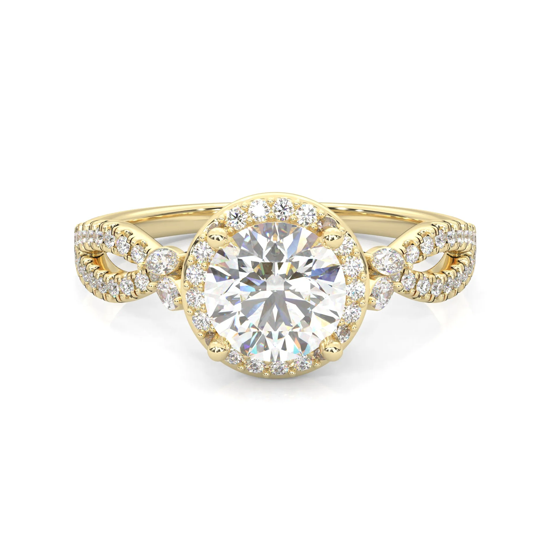 The Loyal Crux Choker Moissanite Engagement Ring ( Yellow Gold 14K )