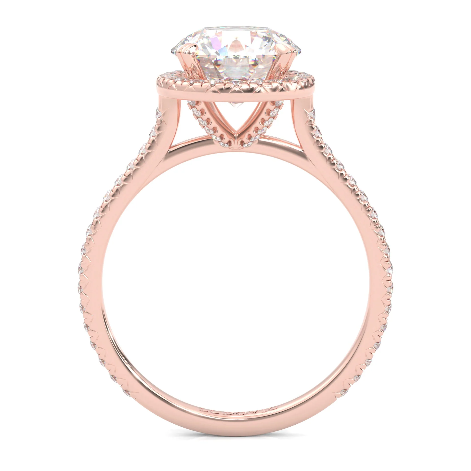 The Luminous Halo Moissanite Engagement Ring ( Rose Gold 14K ) - Image 6