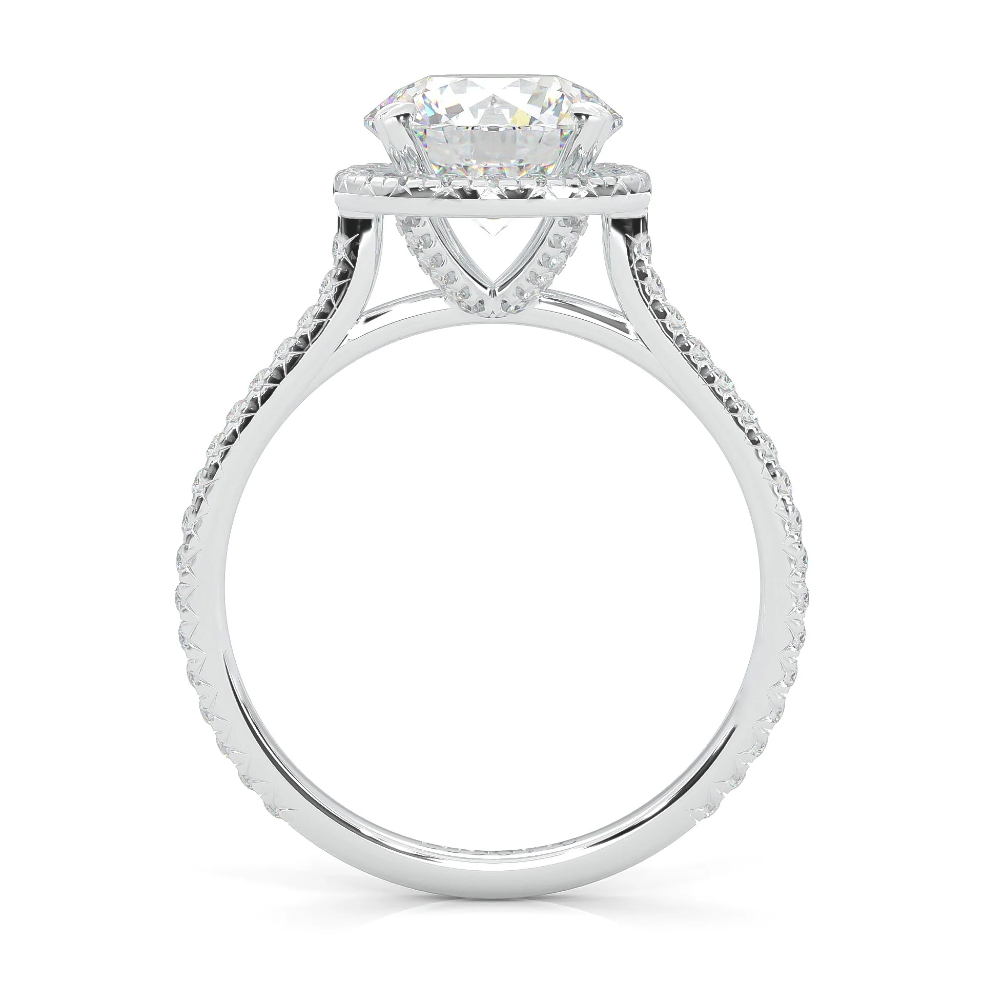 The Luminous Halo Moissanite Engagement Ring (14k Solid Gold) - Image 3