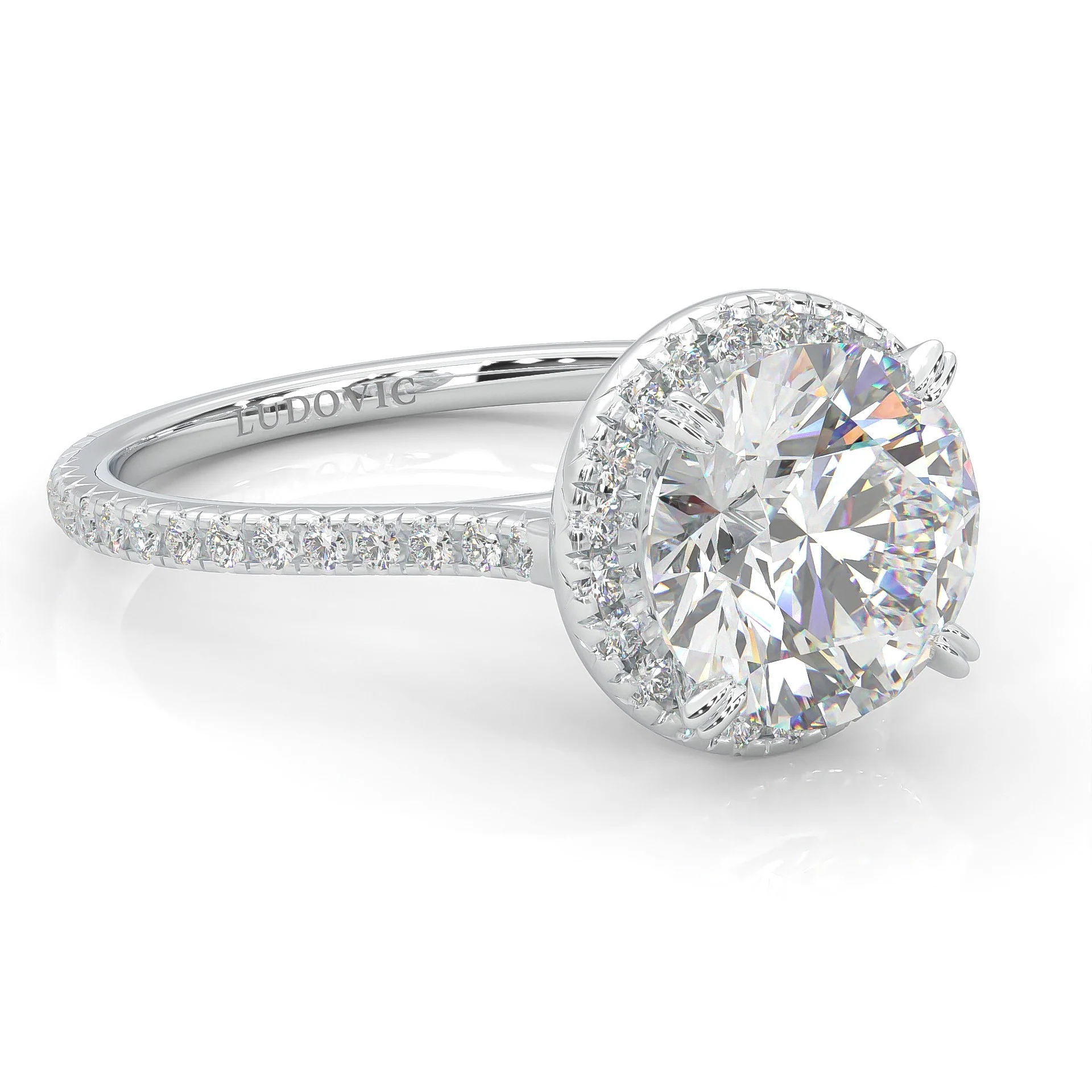The Luminous Halo Moissanite Engagement Ring (14k Solid Gold) - Image 4