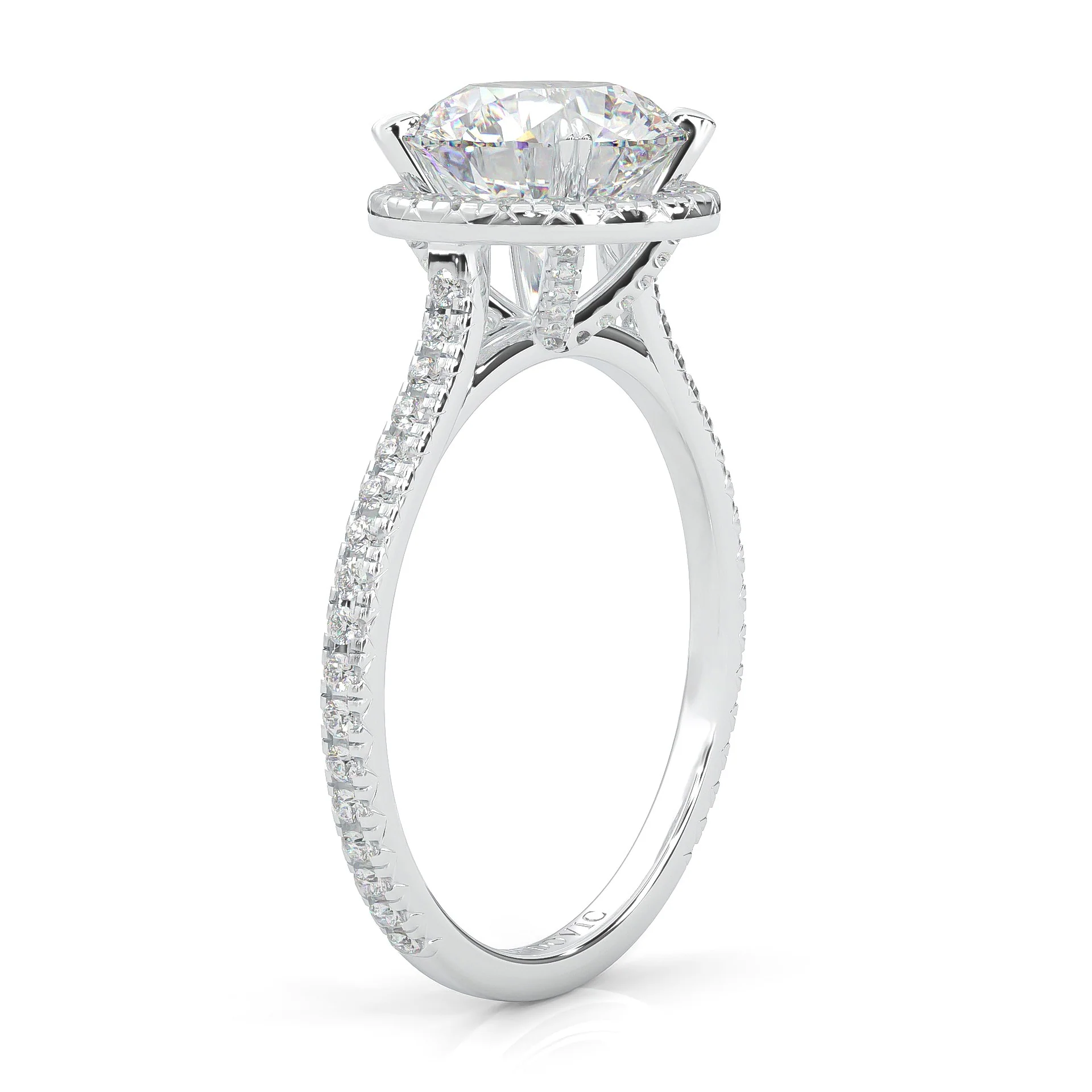 The Luminous Halo Moissanite Engagement Ring (14k Solid Gold) - Image 5