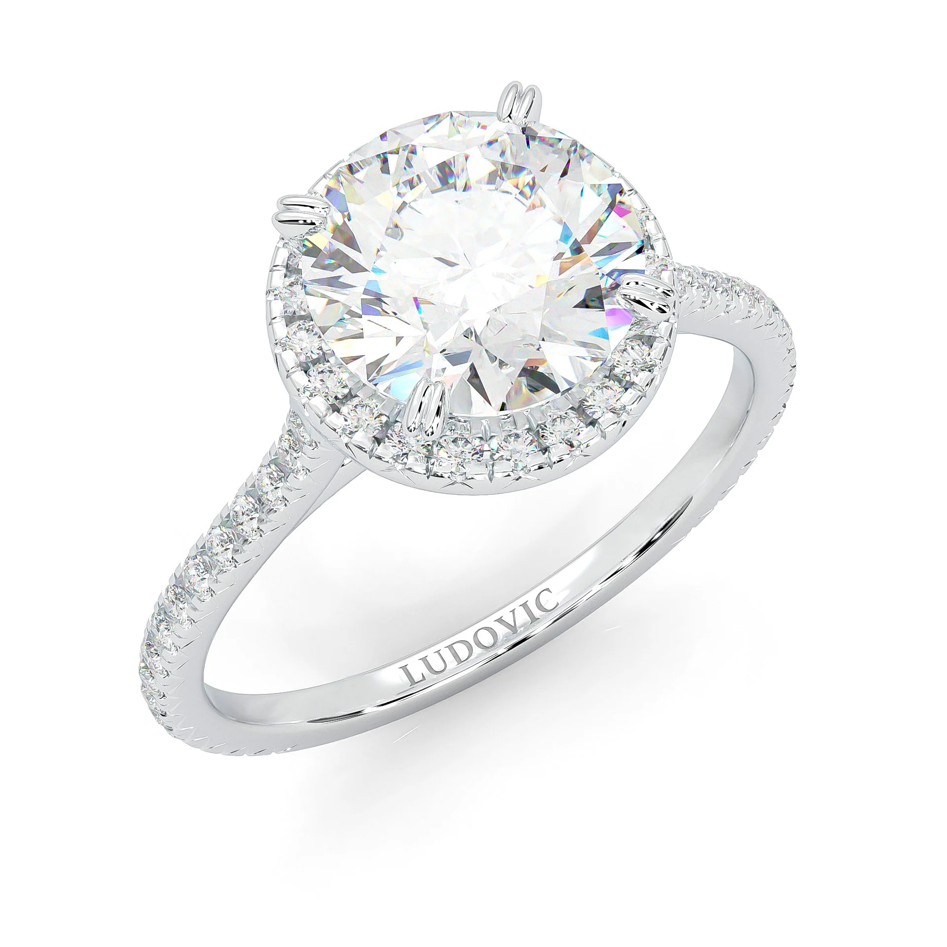 The Luminous Halo Moissanite Engagement Ring (14k Solid Gold) - Image 7