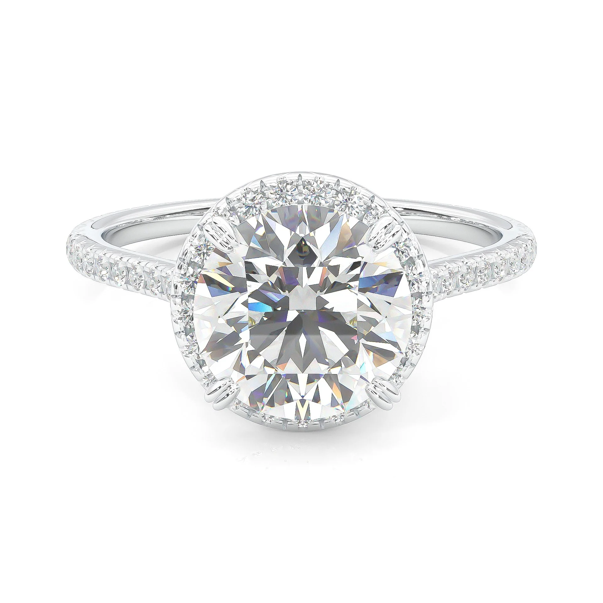 The Luminous Halo Moissanite Wedding Set (14k Solid Gold) - Image 3