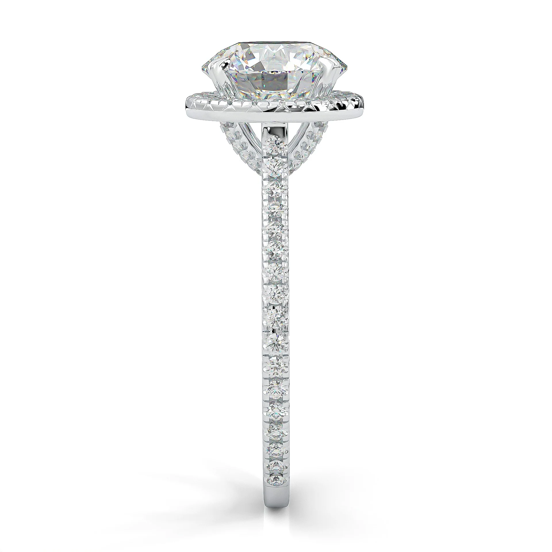The Luminous Halo Moissanite Wedding Set (14k Solid Gold) - Image 4