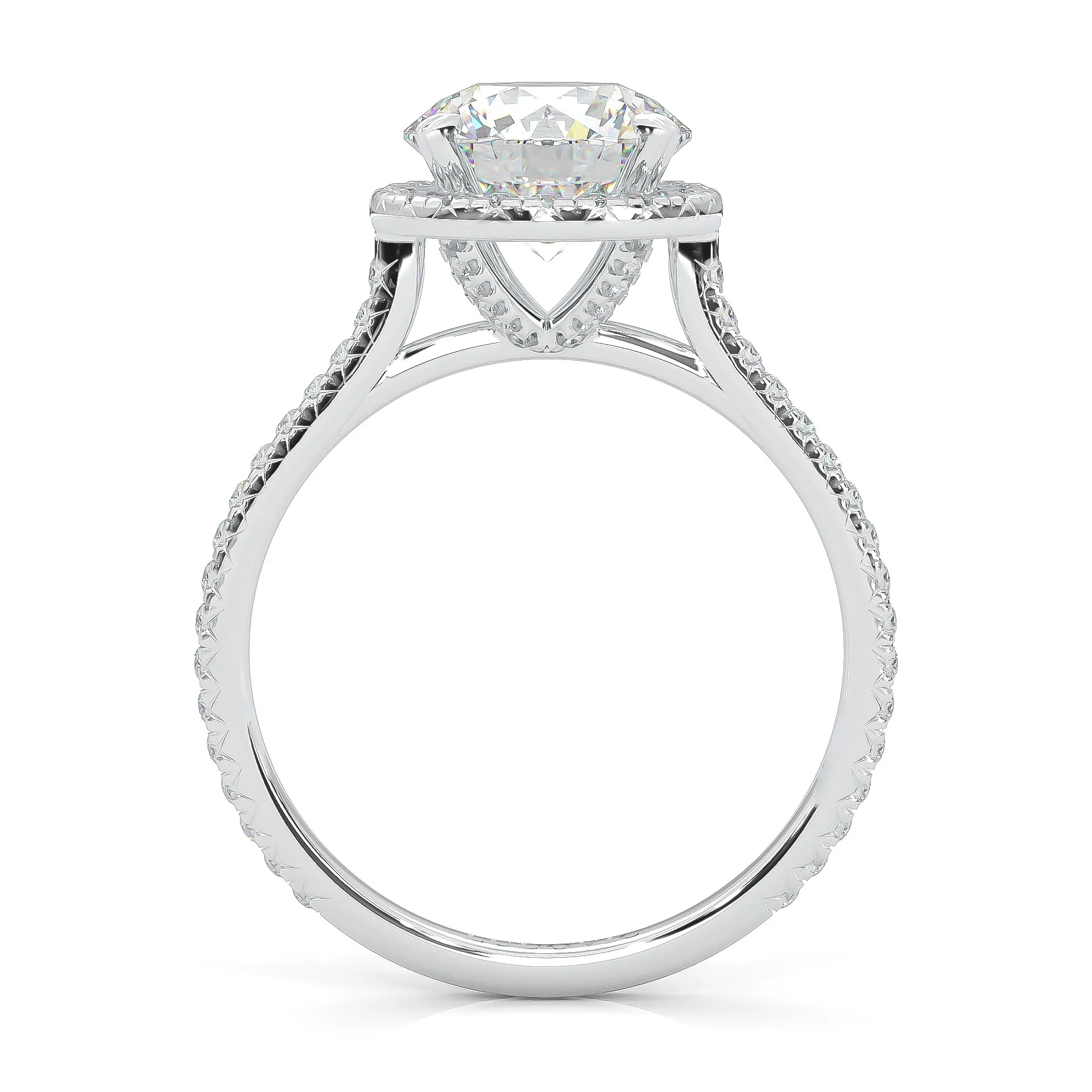 The Luminous Halo Moissanite Wedding Set (14k Solid Gold) - Image 5