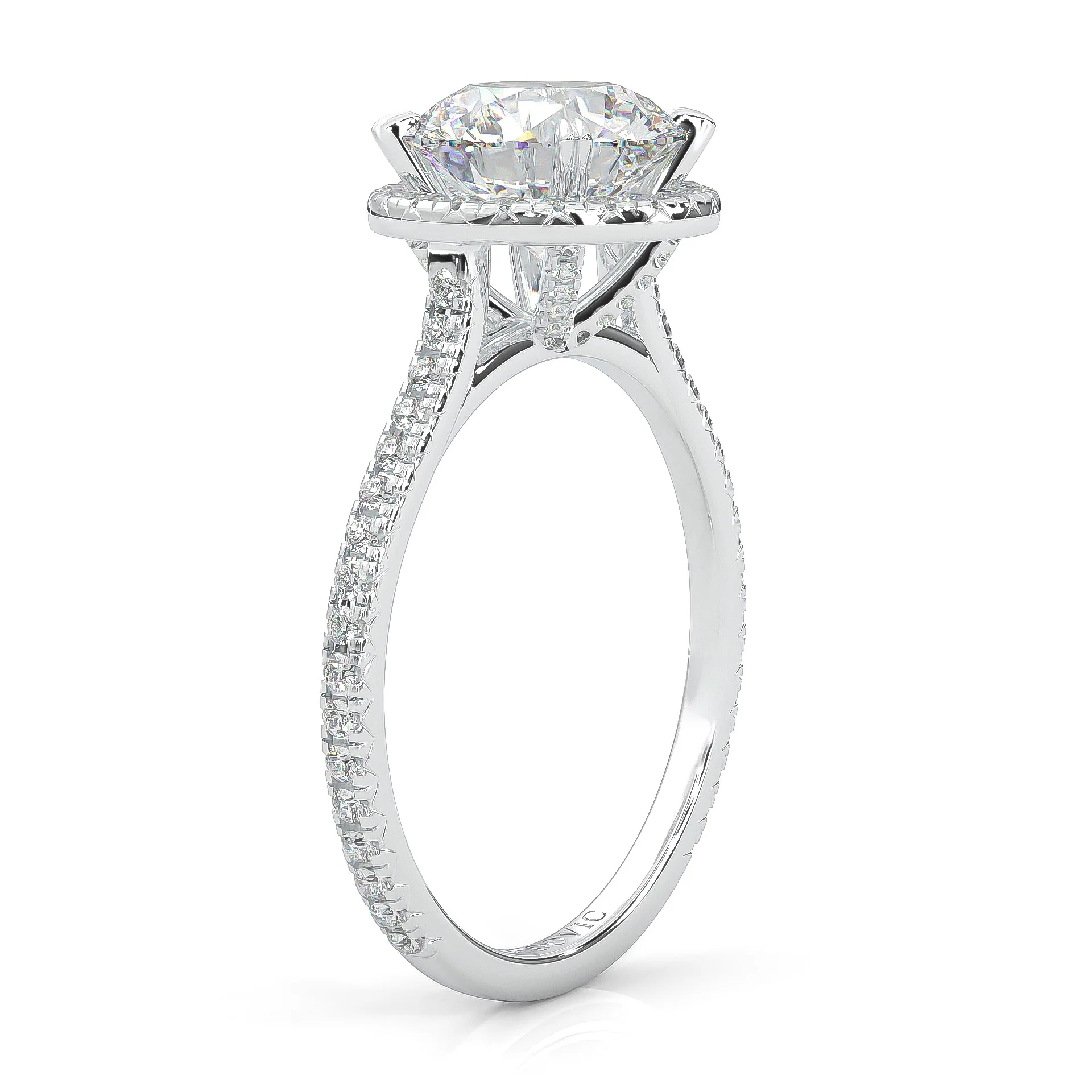 The Luminous Halo Moissanite Wedding Set (14k Solid Gold) - Image 6