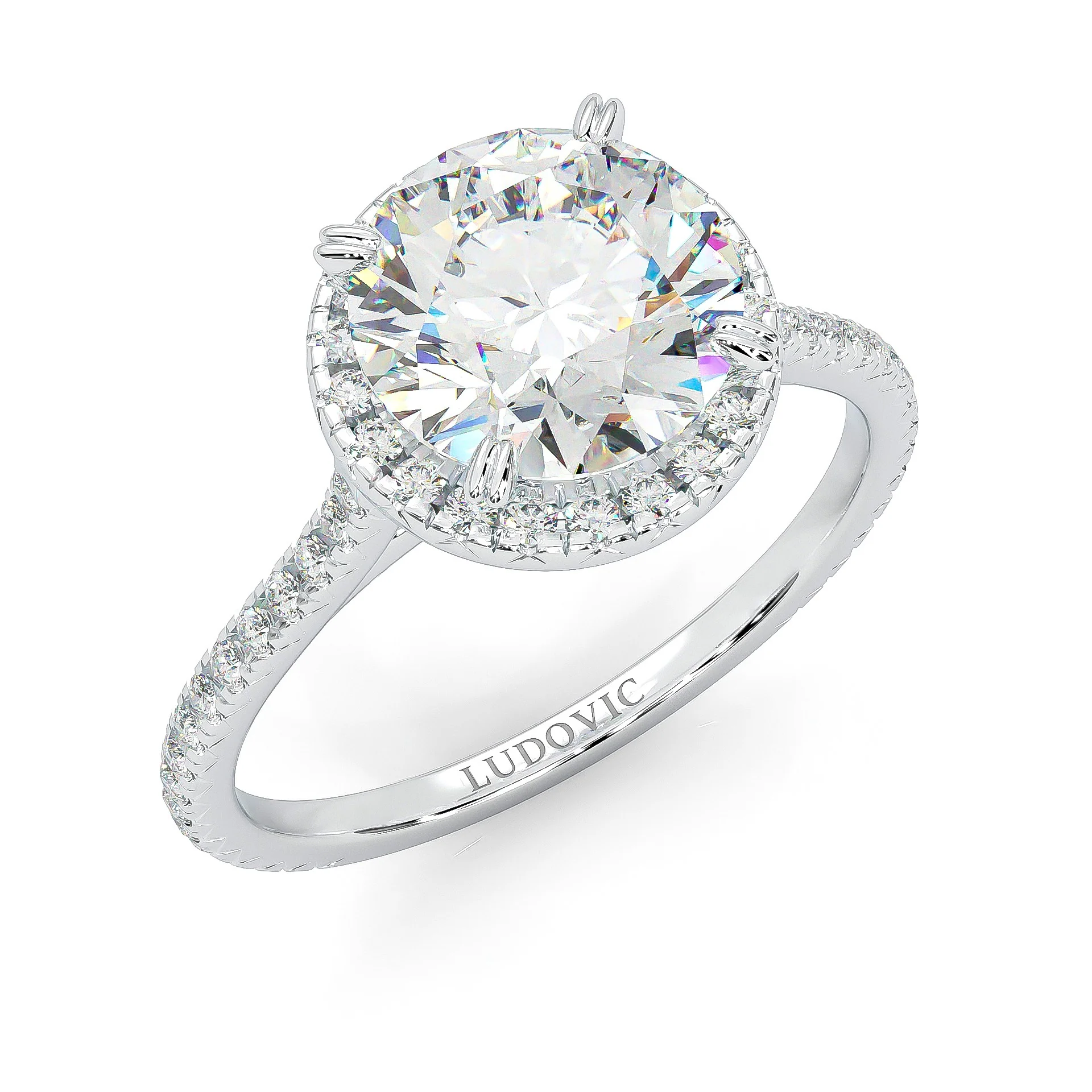 The Luminous Halo Moissanite Wedding Set (14k Solid Gold) - Image 7