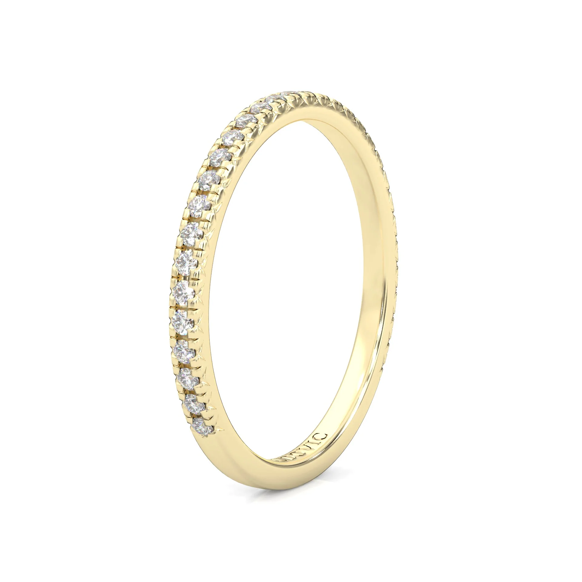 The Luminous Halo Moissanite Wedding Set (14k Solid Yellow Gold) - Image 11