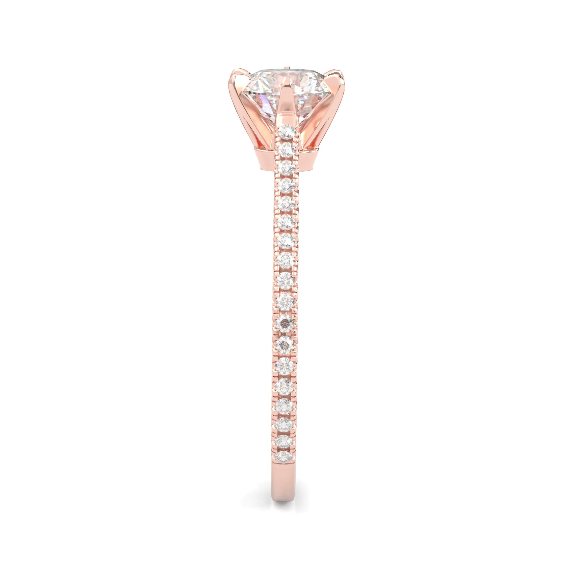 The Luminous II Moissanite Engagement Ring ( Rose Gold 14K ) - Image 4