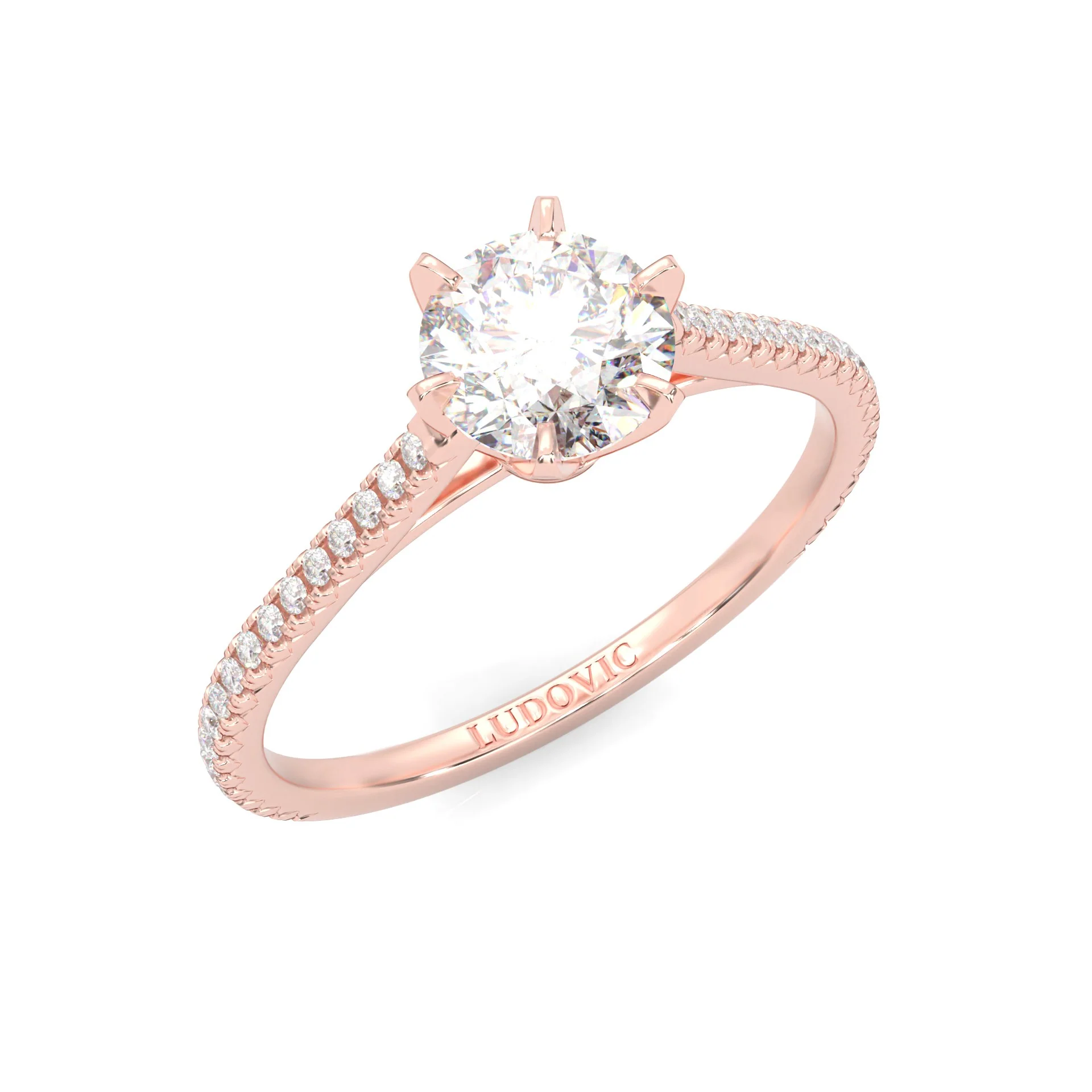 The Luminous II Moissanite Engagement Ring ( Rose Gold 14K ) - Image 7