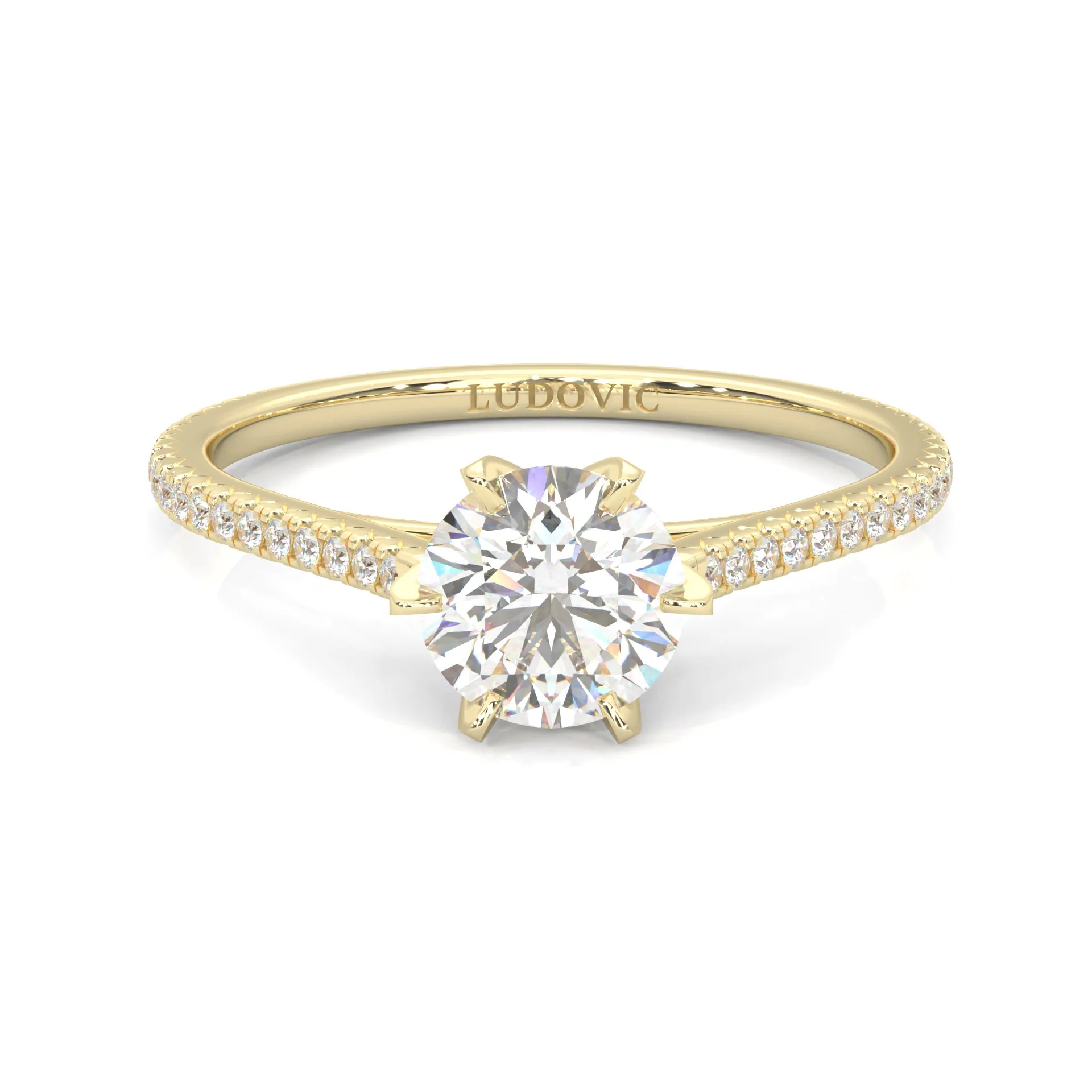 The Luminous II Moissanite Engagement Ring ( Yellow Gold 14K )