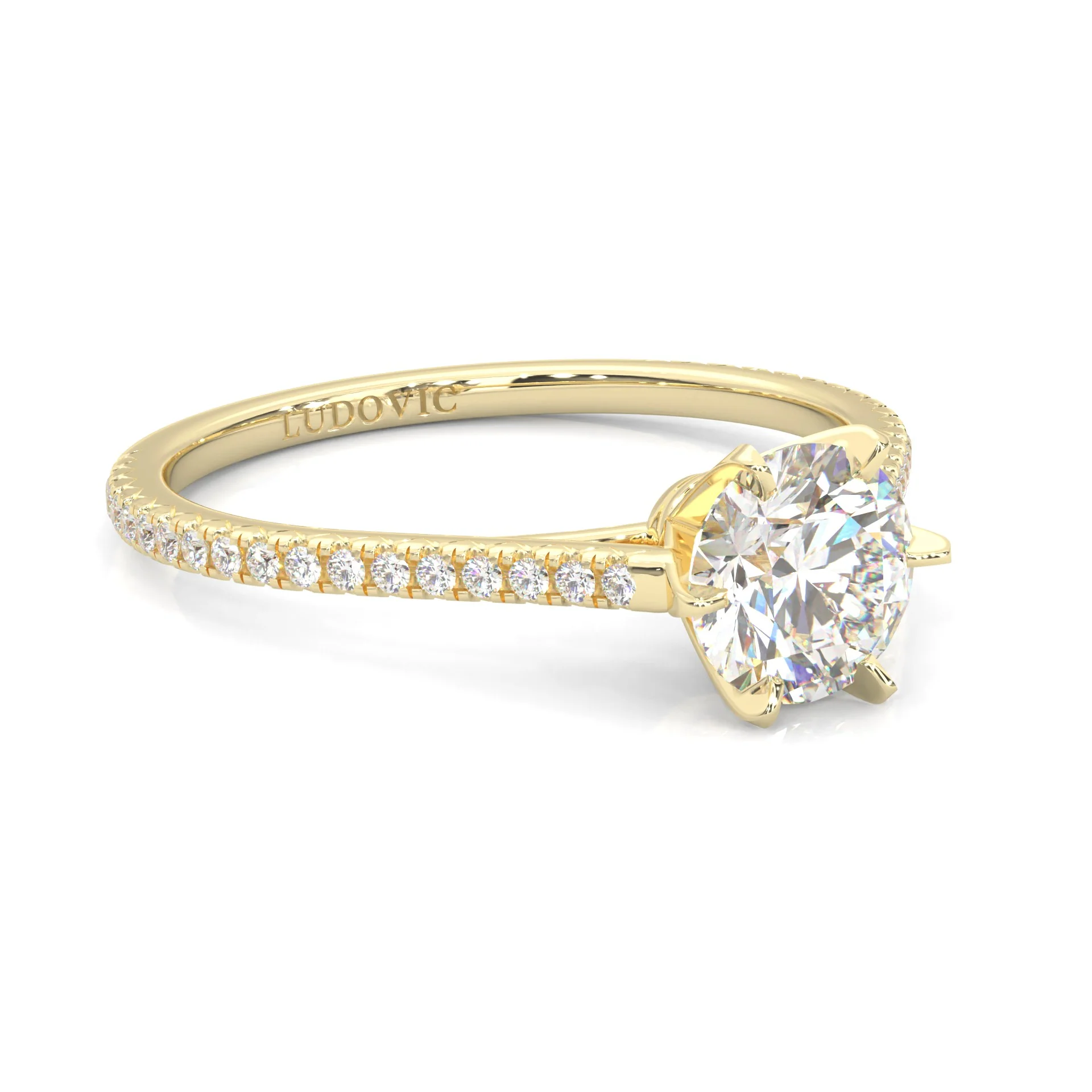 The Luminous II Moissanite Engagement Ring ( Yellow Gold 14K ) - Image 2
