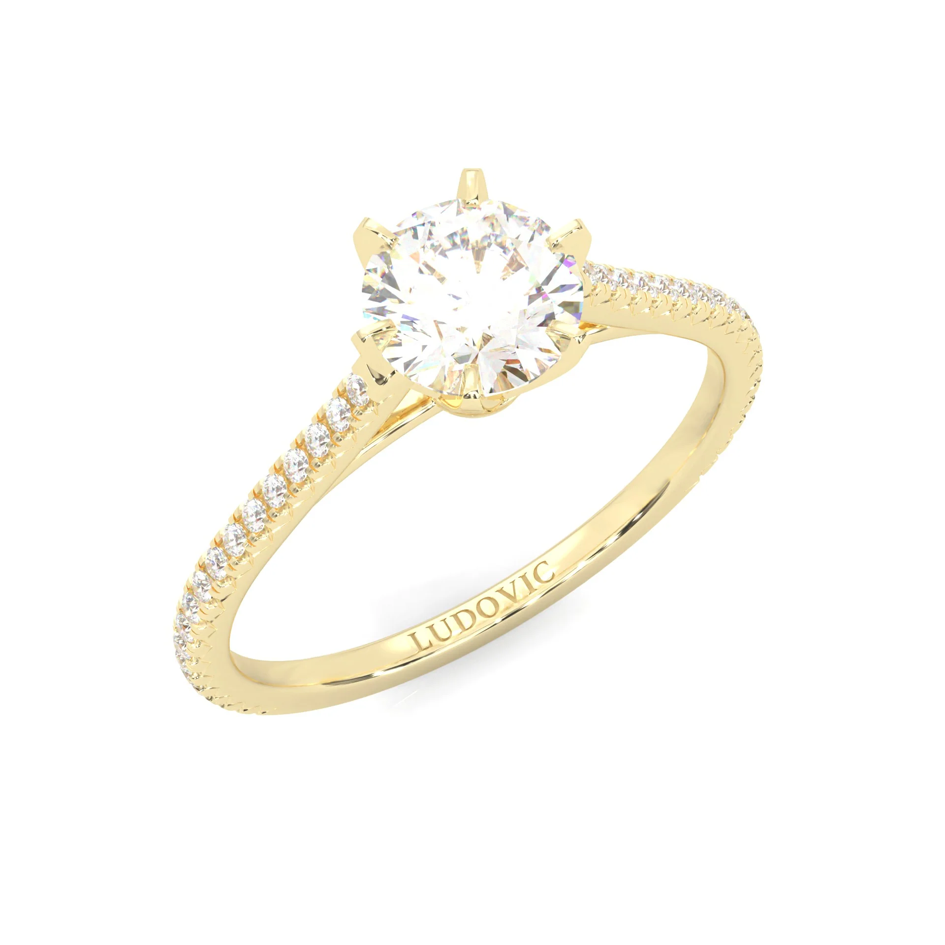 The Luminous II Moissanite Engagement Ring ( Yellow Gold 14K ) - Image 6