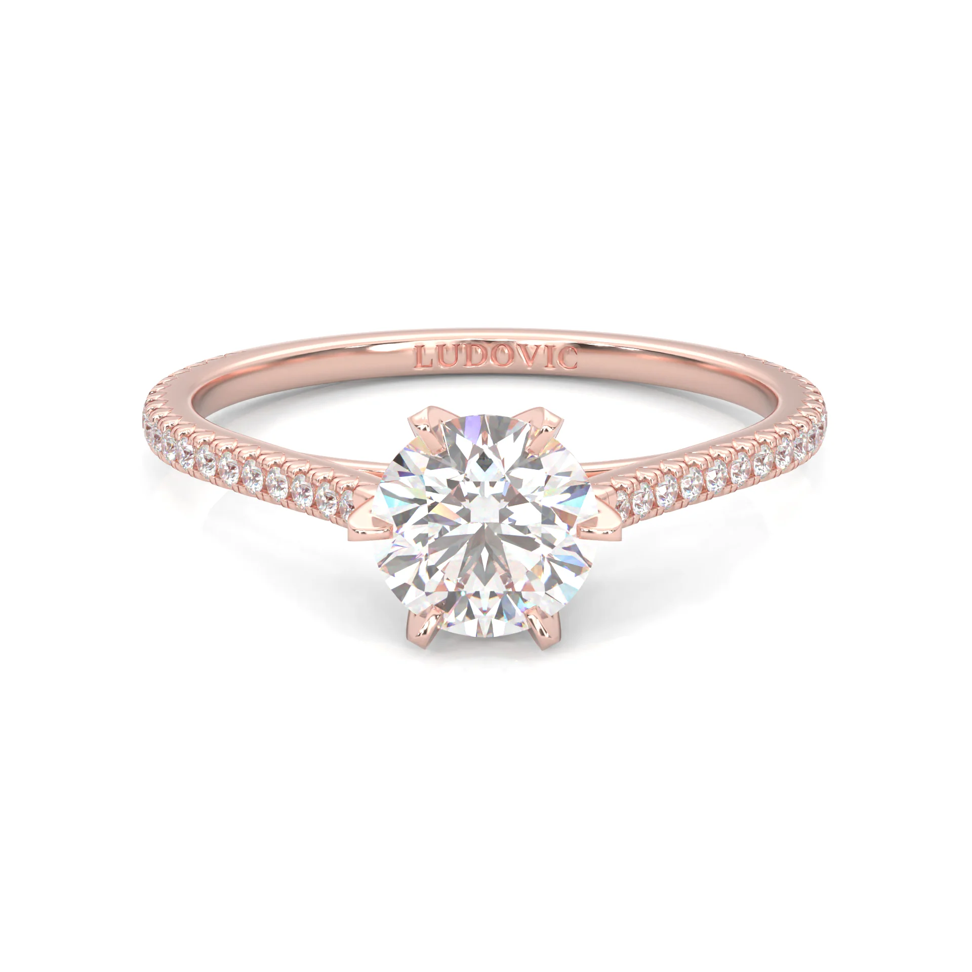 The Luminous II Moissanite Wedding Set (14k Solid Rose Gold) - Image 3