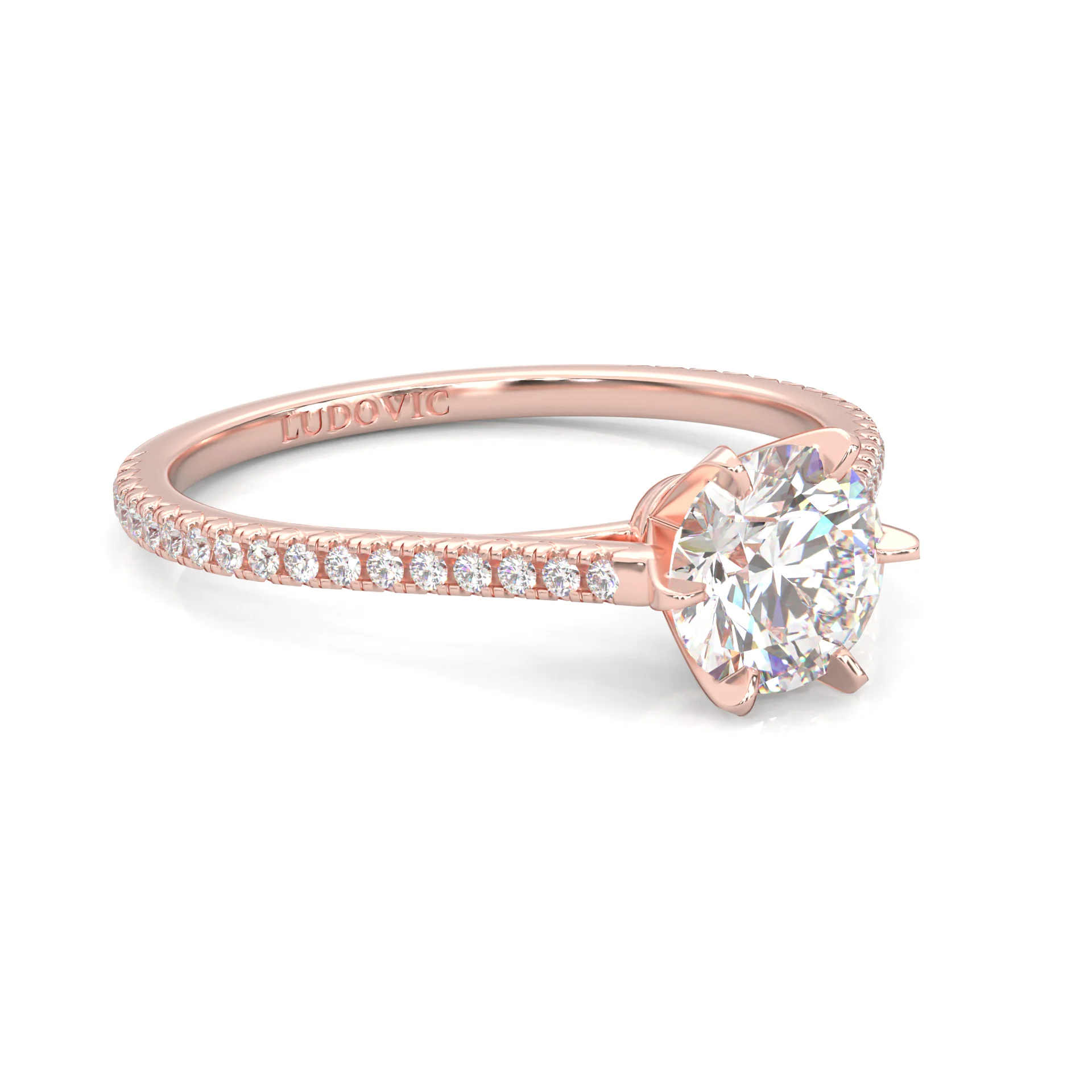 The Luminous II Moissanite Wedding Set (14k Solid Rose Gold) - Image 4