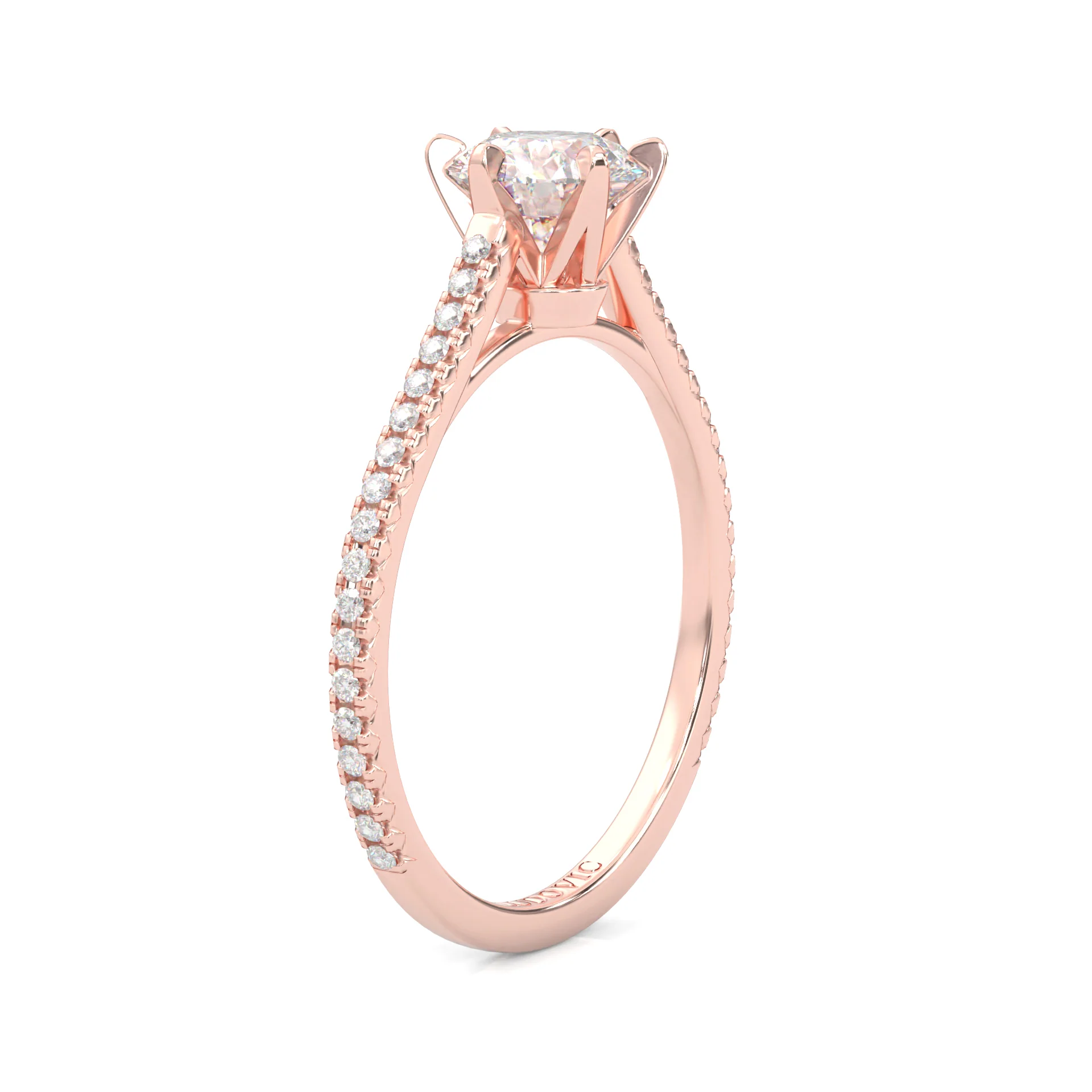 The Luminous II Moissanite Wedding Set (14k Solid Rose Gold) - Image 6