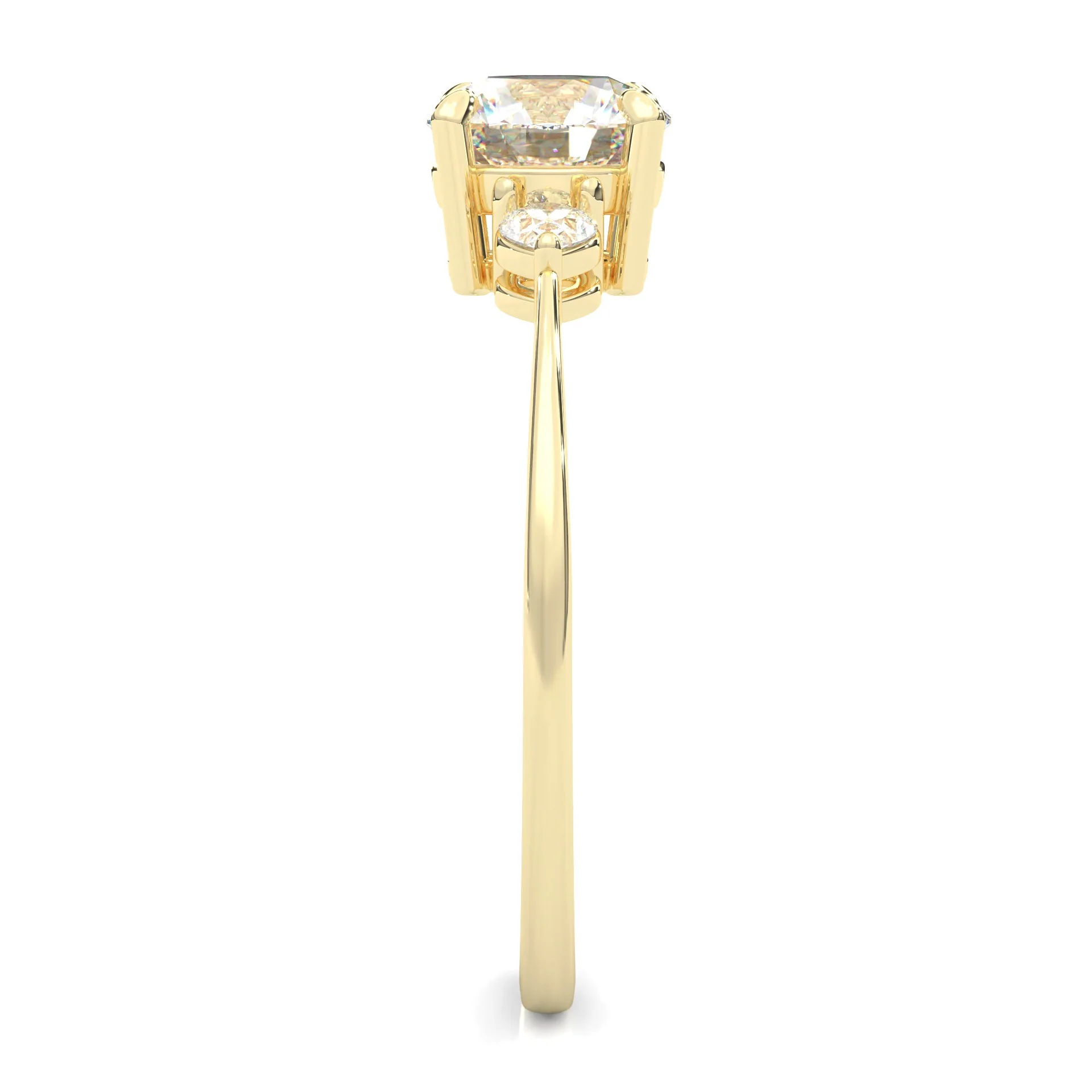 The Luminous Moissanite Engagement Ring ( Yellow Gold 14K ) - Image 3