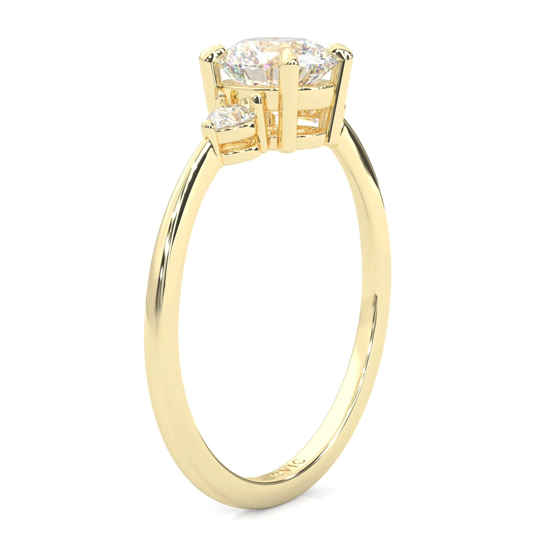 The Luminous Moissanite Engagement Ring ( Yellow Gold 14K ) - Image 5