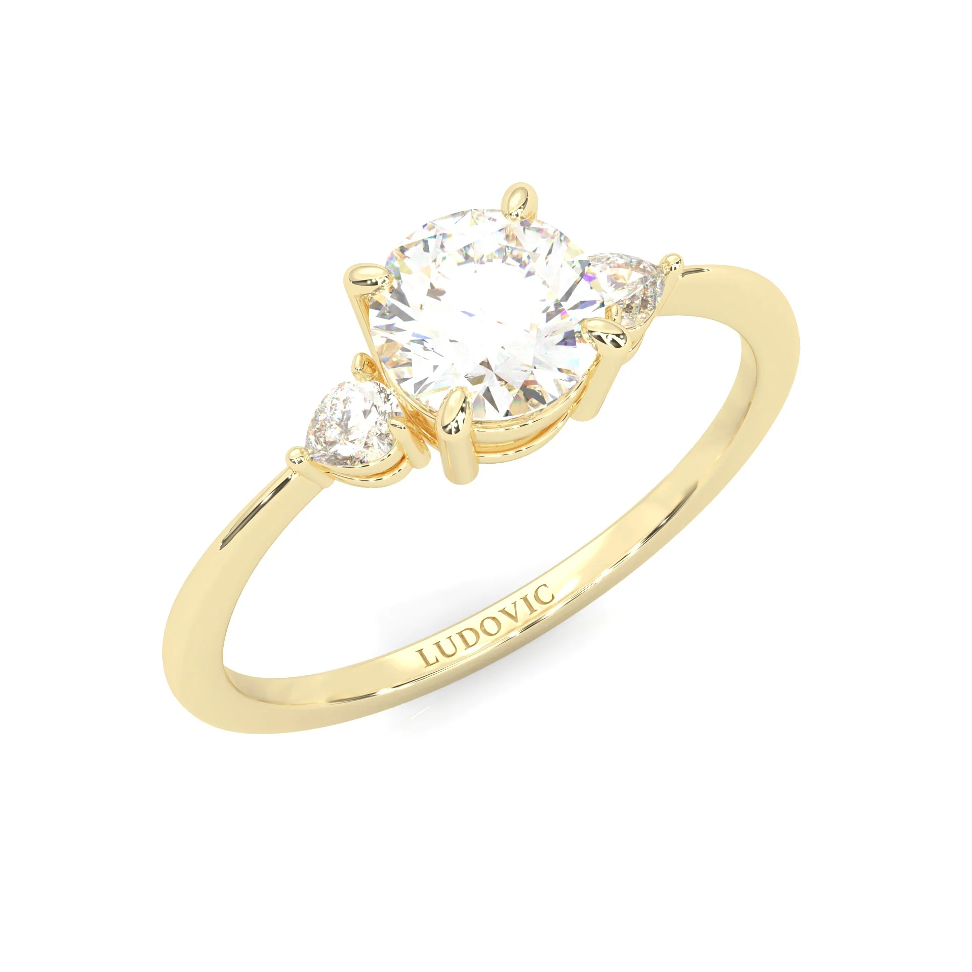 The Luminous Moissanite Engagement Ring ( Yellow Gold 14K ) - Image 6