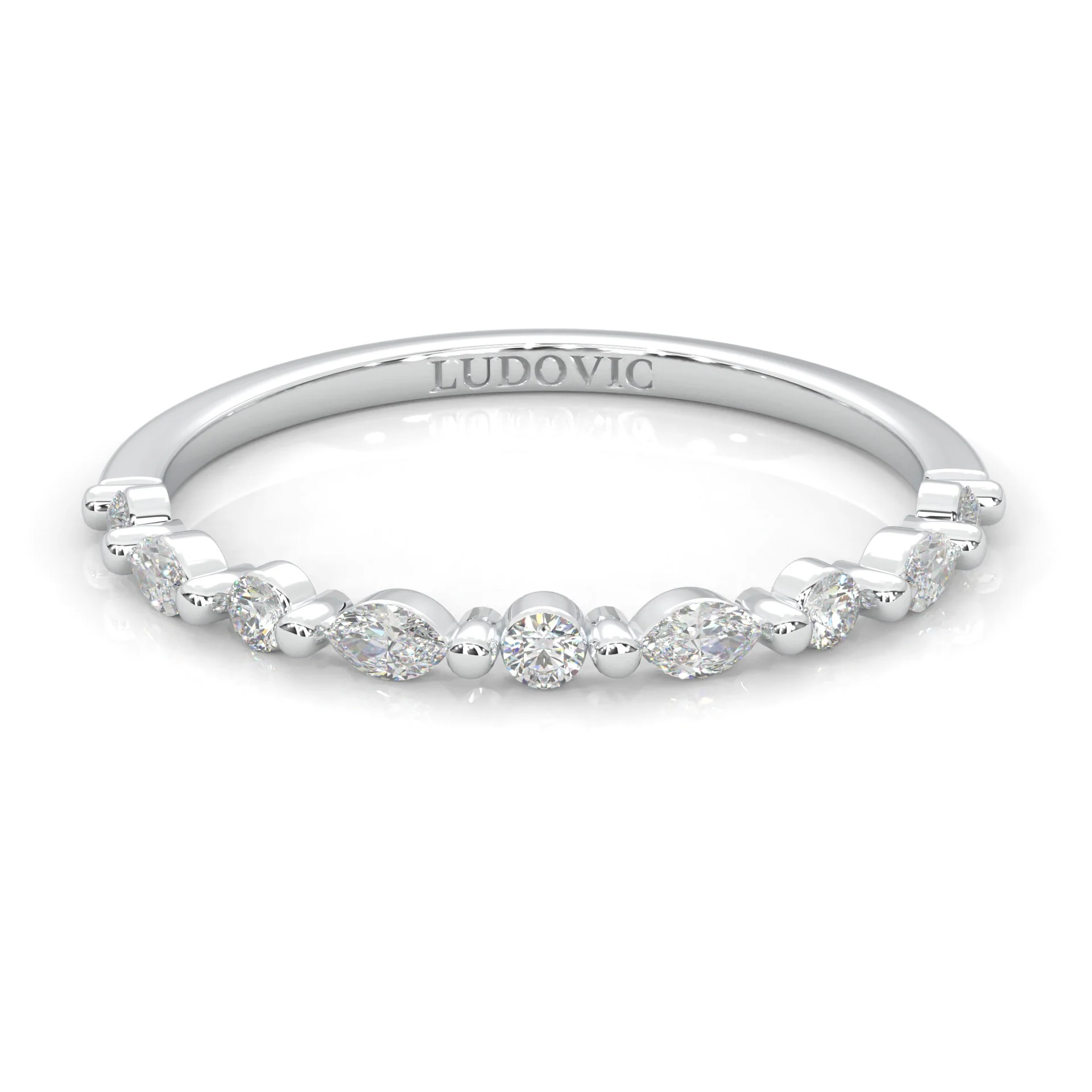 The Luminous Moissanite Wedding Band