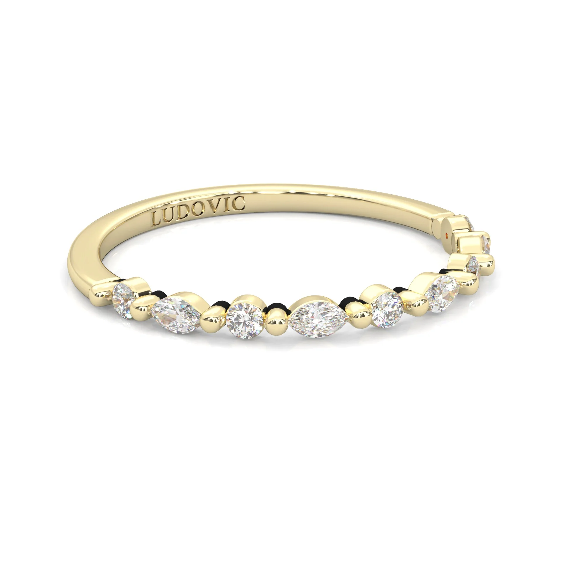The Luminous Moissanite Wedding Band ( Yellow Gold ) - Image 2