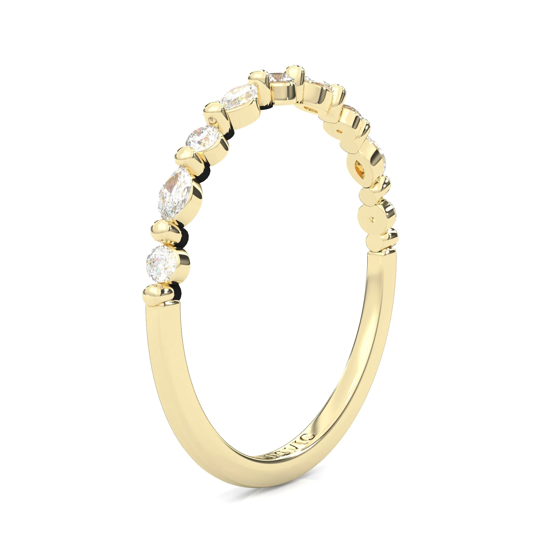 The Luminous Moissanite Wedding Band ( Yellow Gold ) - Image 4