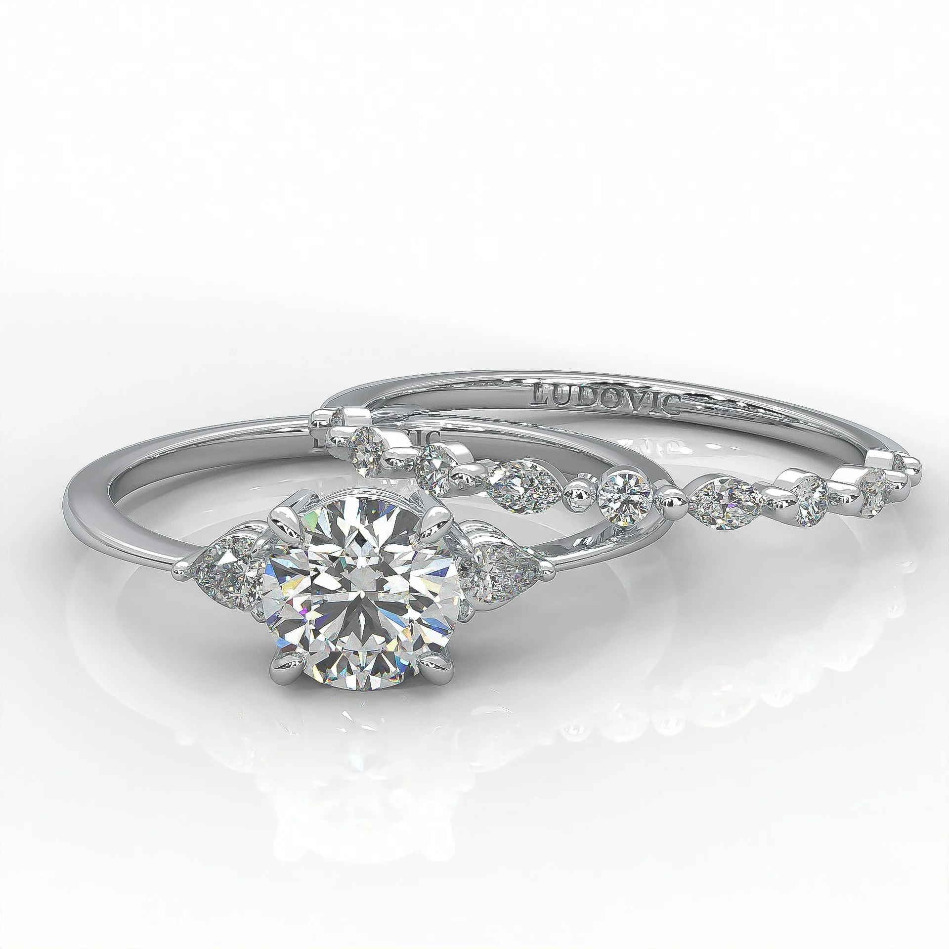 The Luminous Moissanite Wedding Set (14k Solid Gold) - Image 16