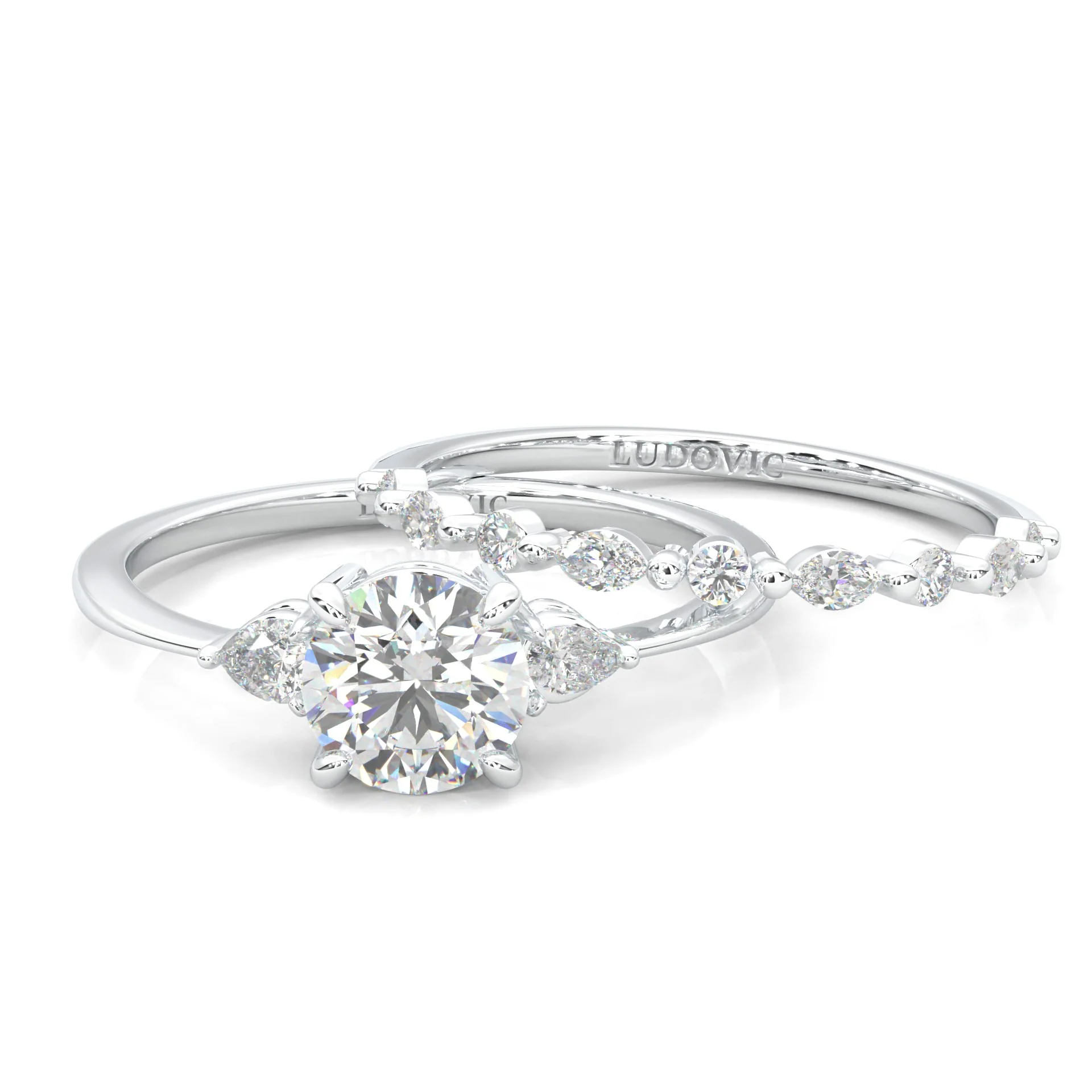 The Luminous Moissanite Wedding Set (14k Solid Gold) - Image 3