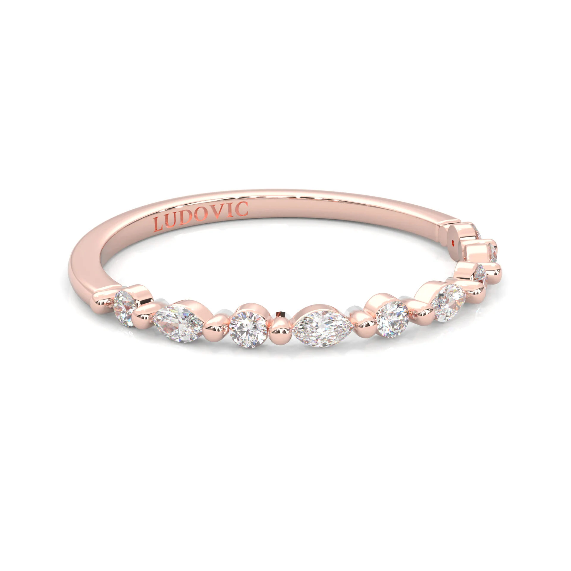 The Luminous Moissanite Wedding Set ( Rose Gold ) - Image 10
