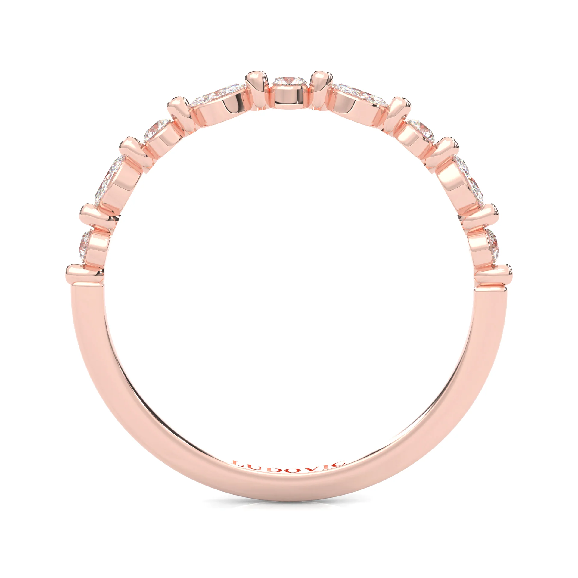 The Luminous Moissanite Wedding Set ( Rose Gold ) - Image 13