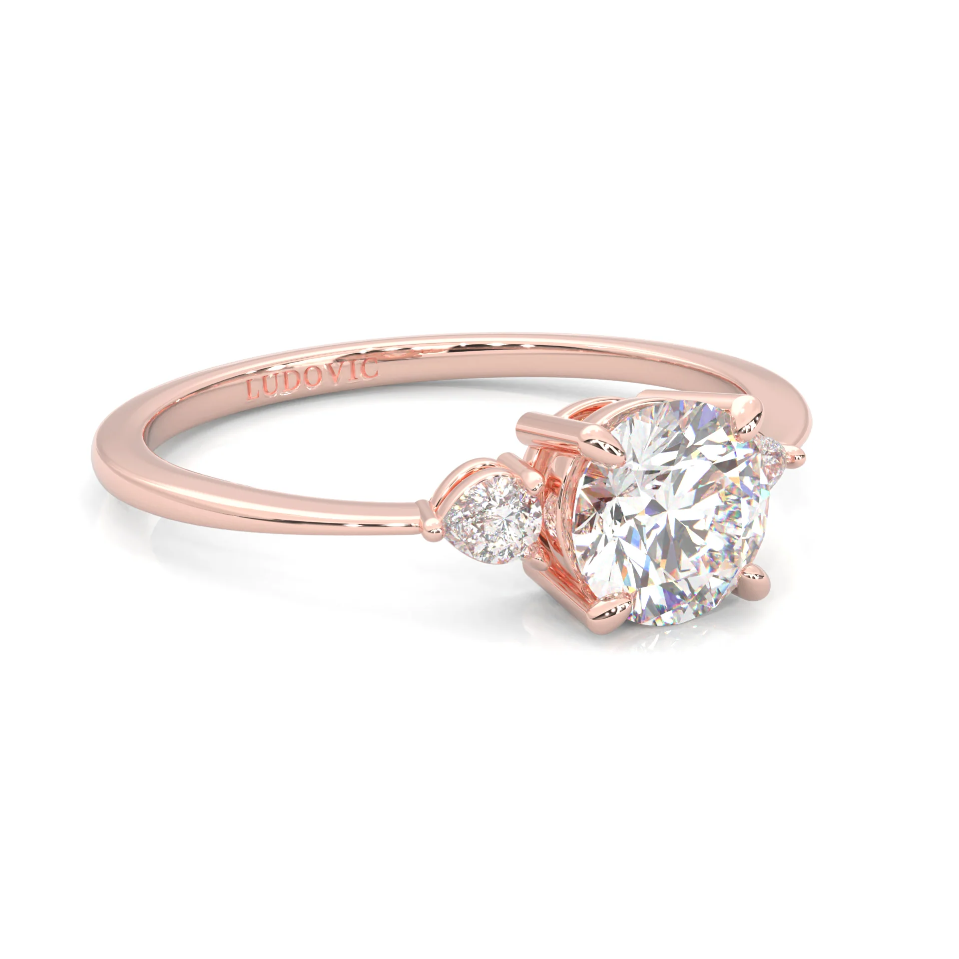 The Luminous Moissanite Wedding Set ( Rose Gold ) - Image 4