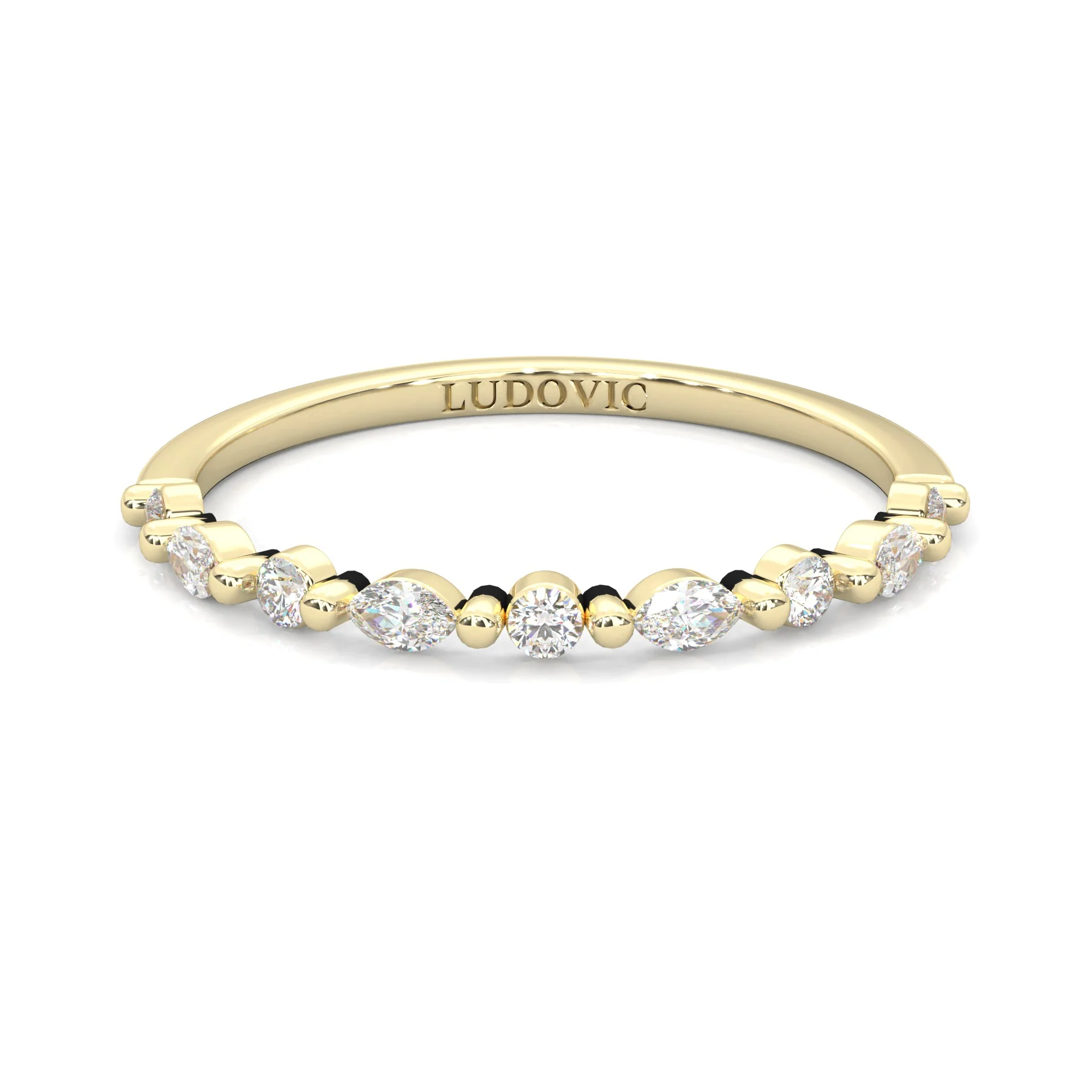 The Luminous Moissanite Wedding Set ( Yellow Gold ) - Image 3