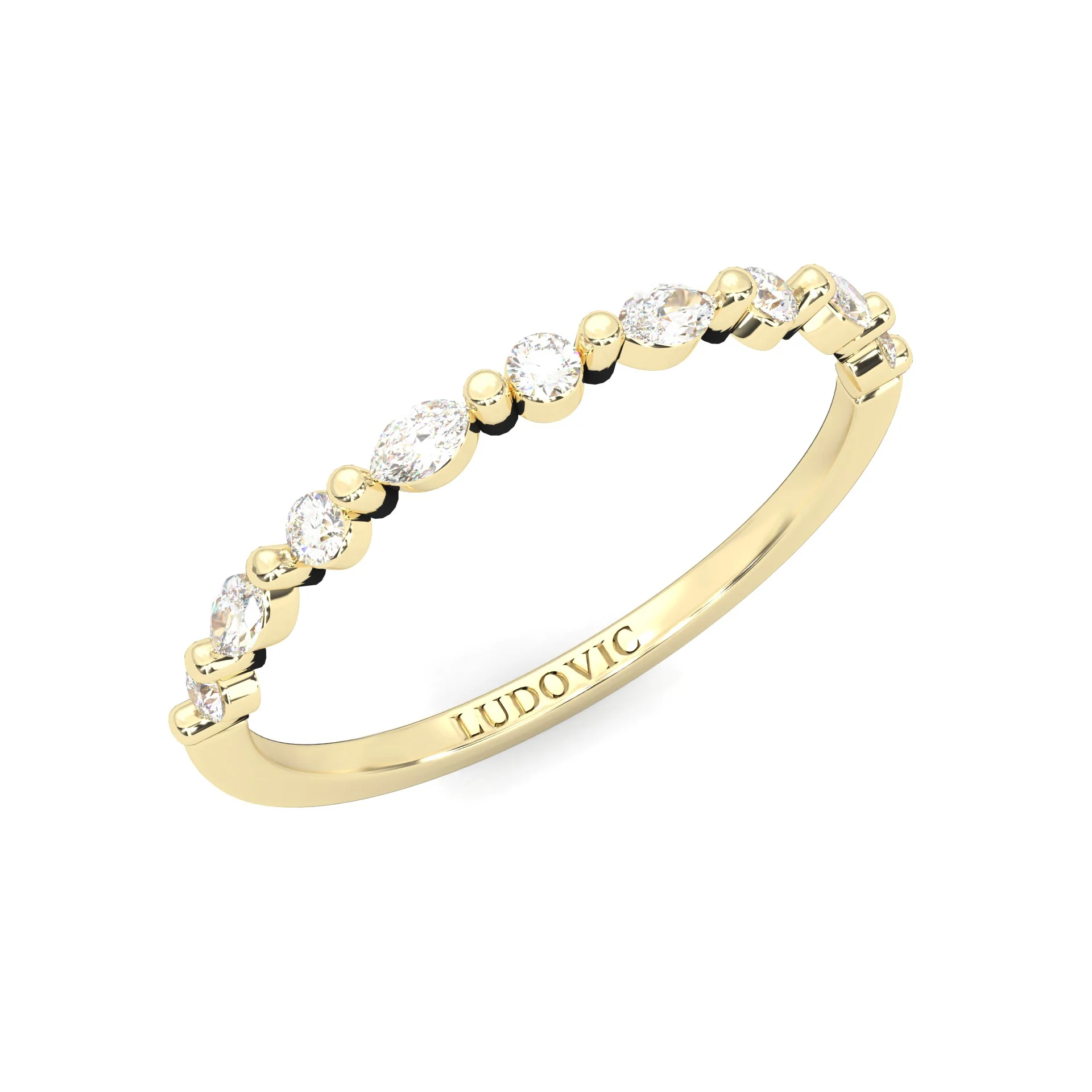 The Luminous Moissanite Wedding Set ( Yellow Gold ) - Image 8