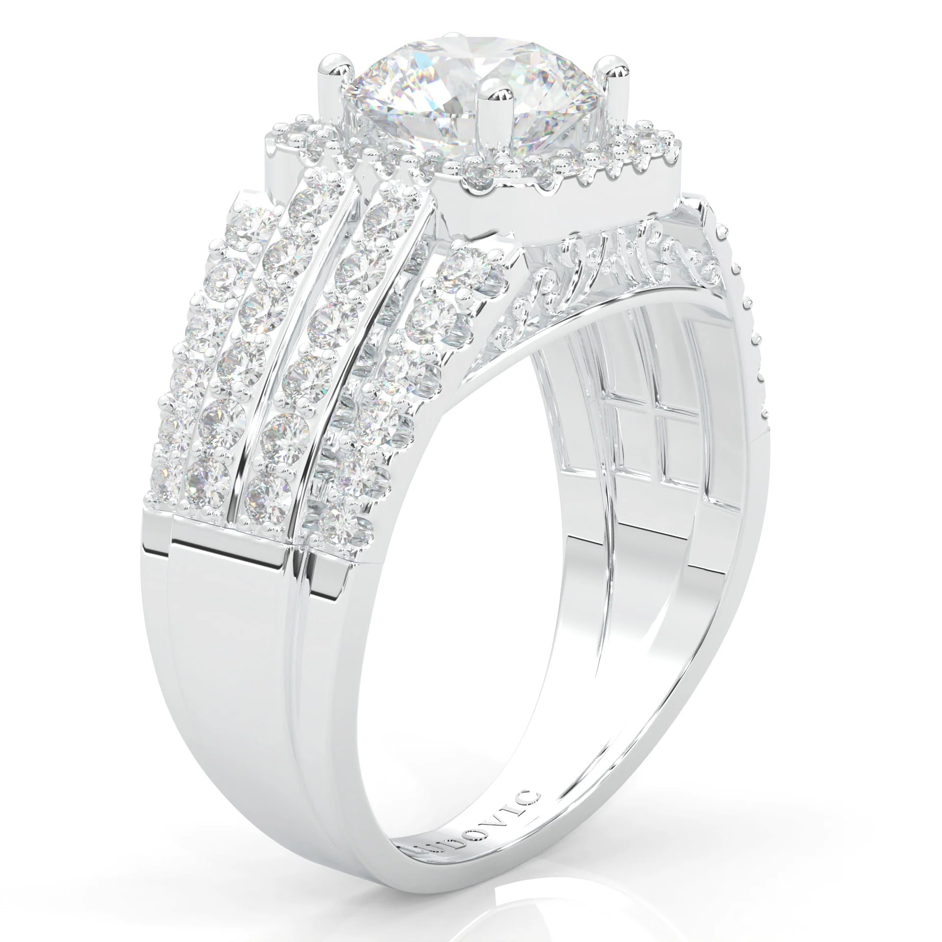 The Multi-Row Moissanite Cocktail Ring (14k Solid Gold) - Image 4