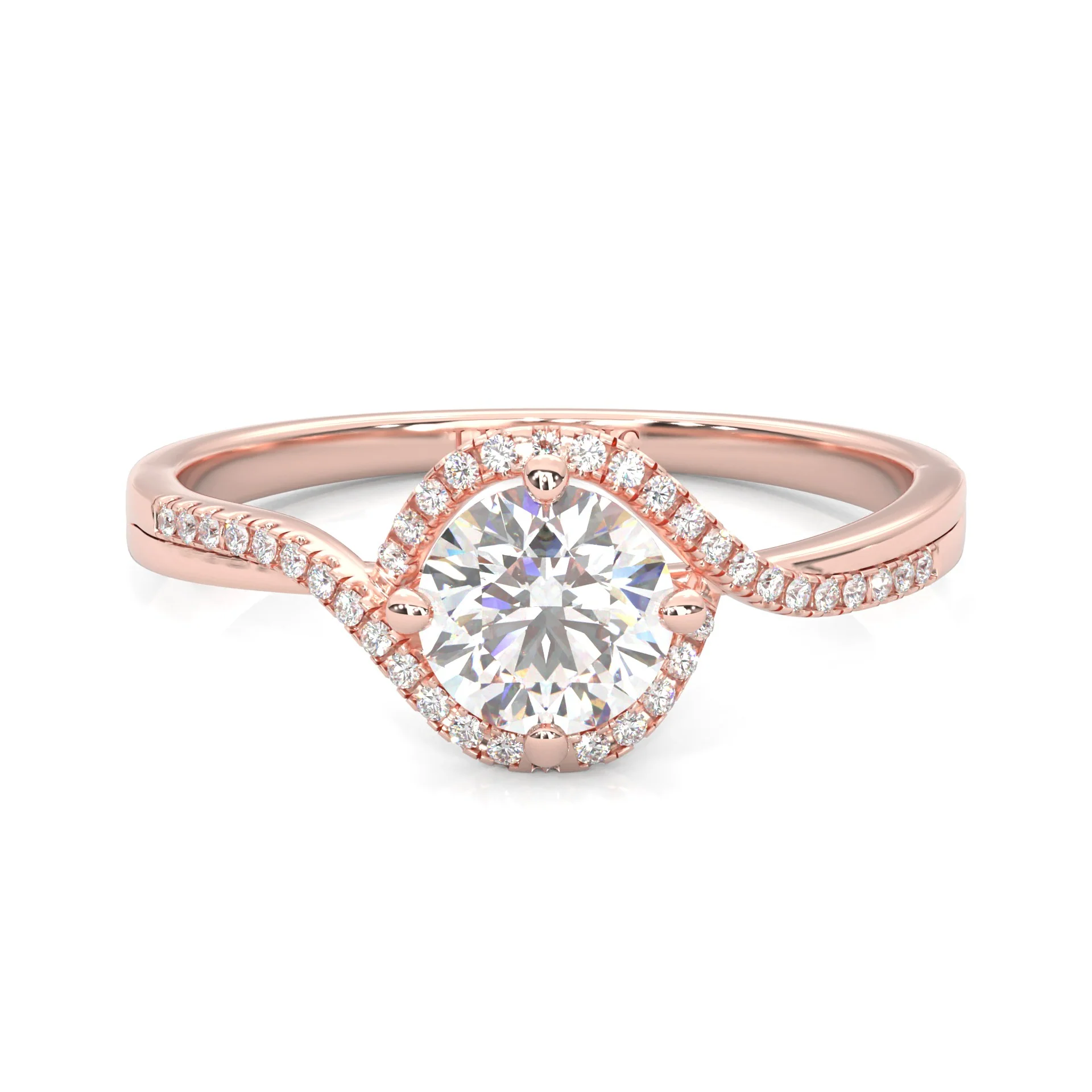 The Onyx Poem Moissanite Engagement Ring ( Rose Gold 14K )