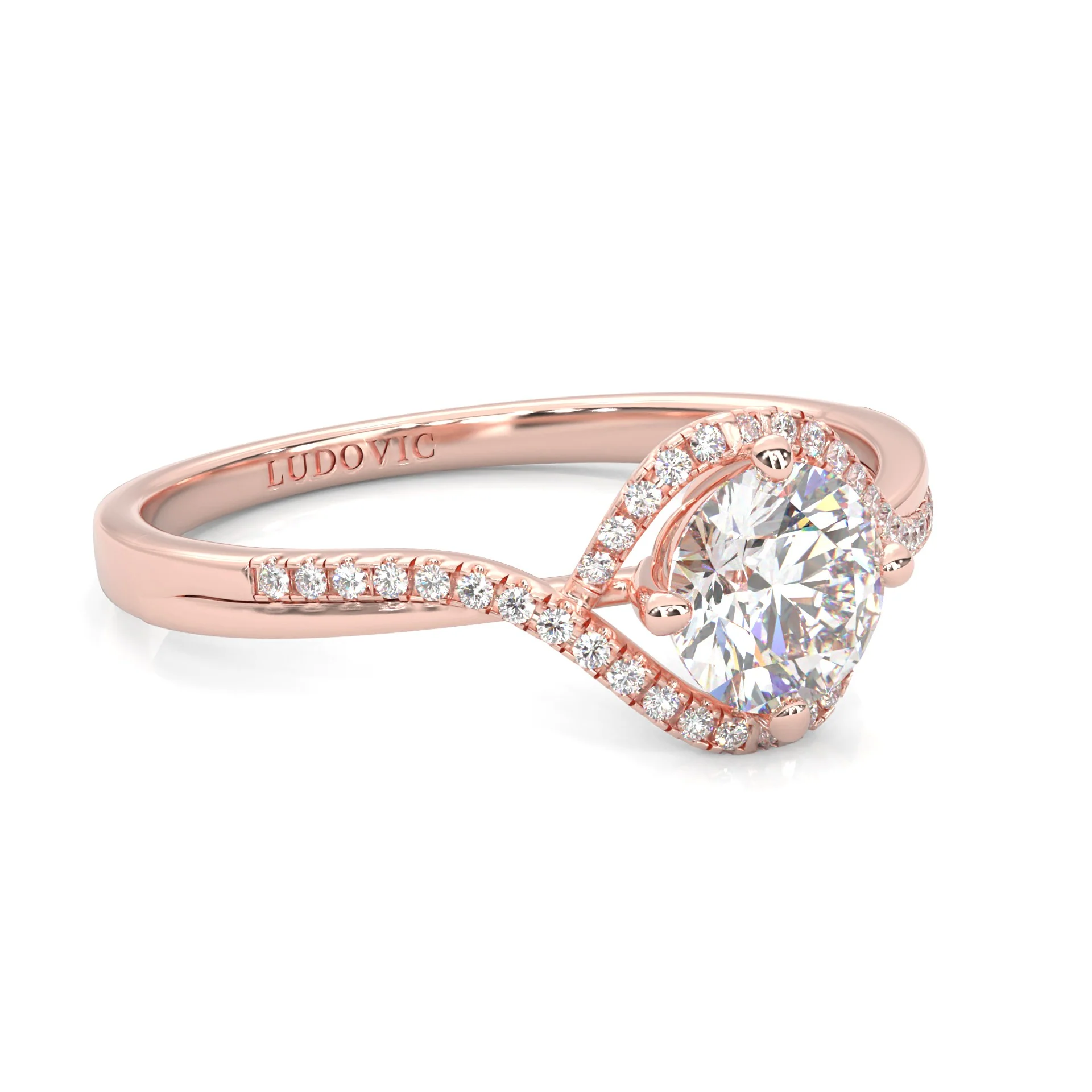 The Onyx Poem Moissanite Engagement Ring ( Rose Gold 14K ) - Image 3