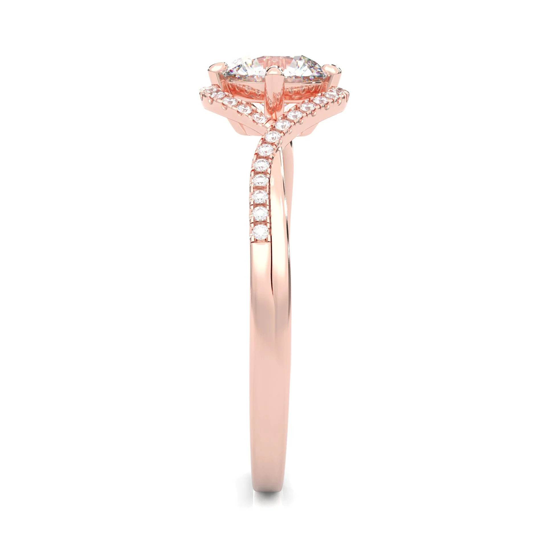 The Onyx Poem Moissanite Engagement Ring ( Rose Gold 14K ) - Image 4
