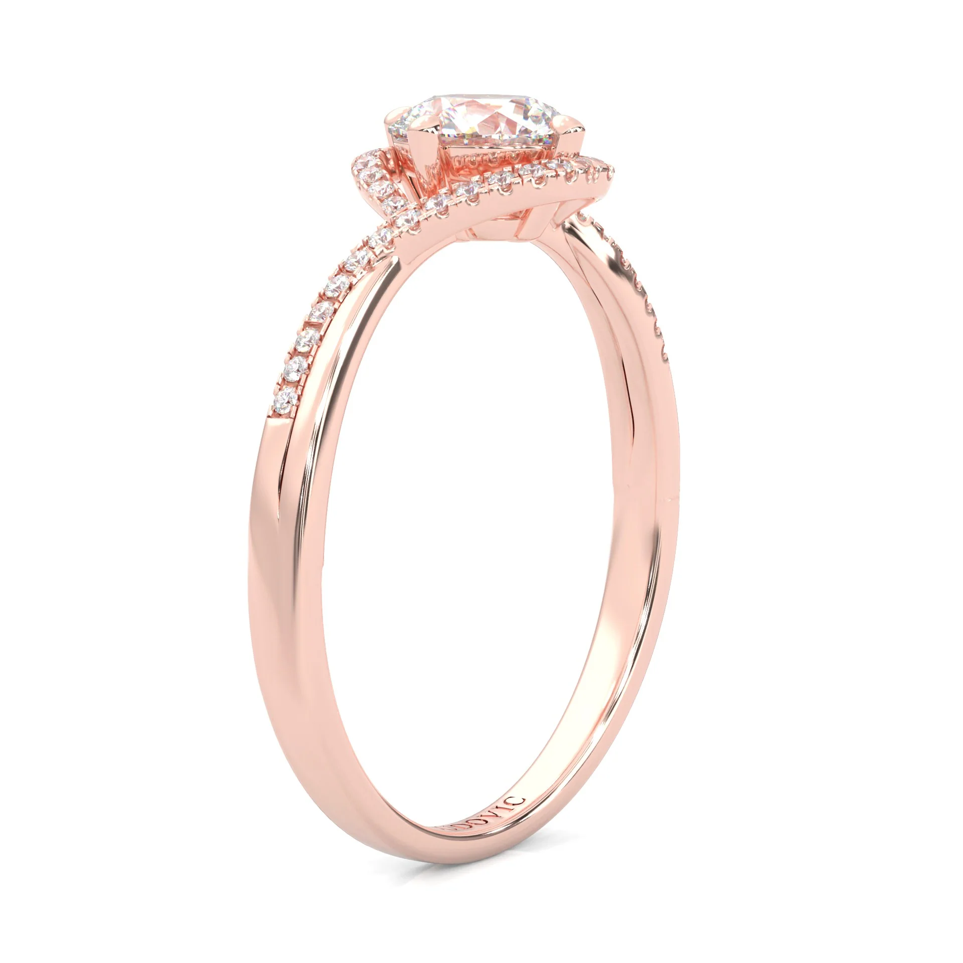 The Onyx Poem Moissanite Engagement Ring ( Rose Gold 14K ) - Image 5