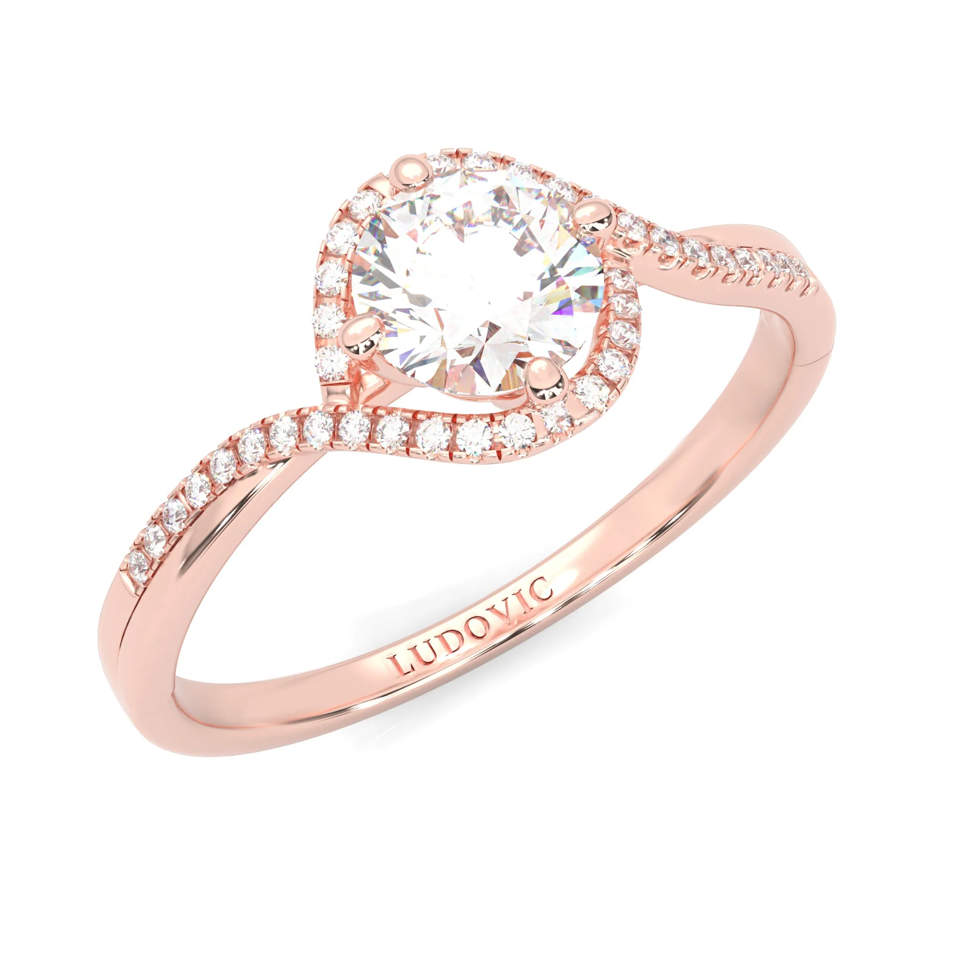 The Onyx Poem Moissanite Engagement Ring ( Rose Gold 14K ) - Image 7