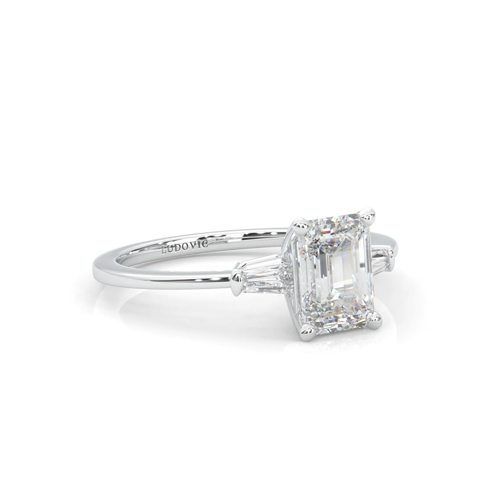 The Precious Vision Moissanite Engagement Ring (Platinum-Plated Silver) - Image 3