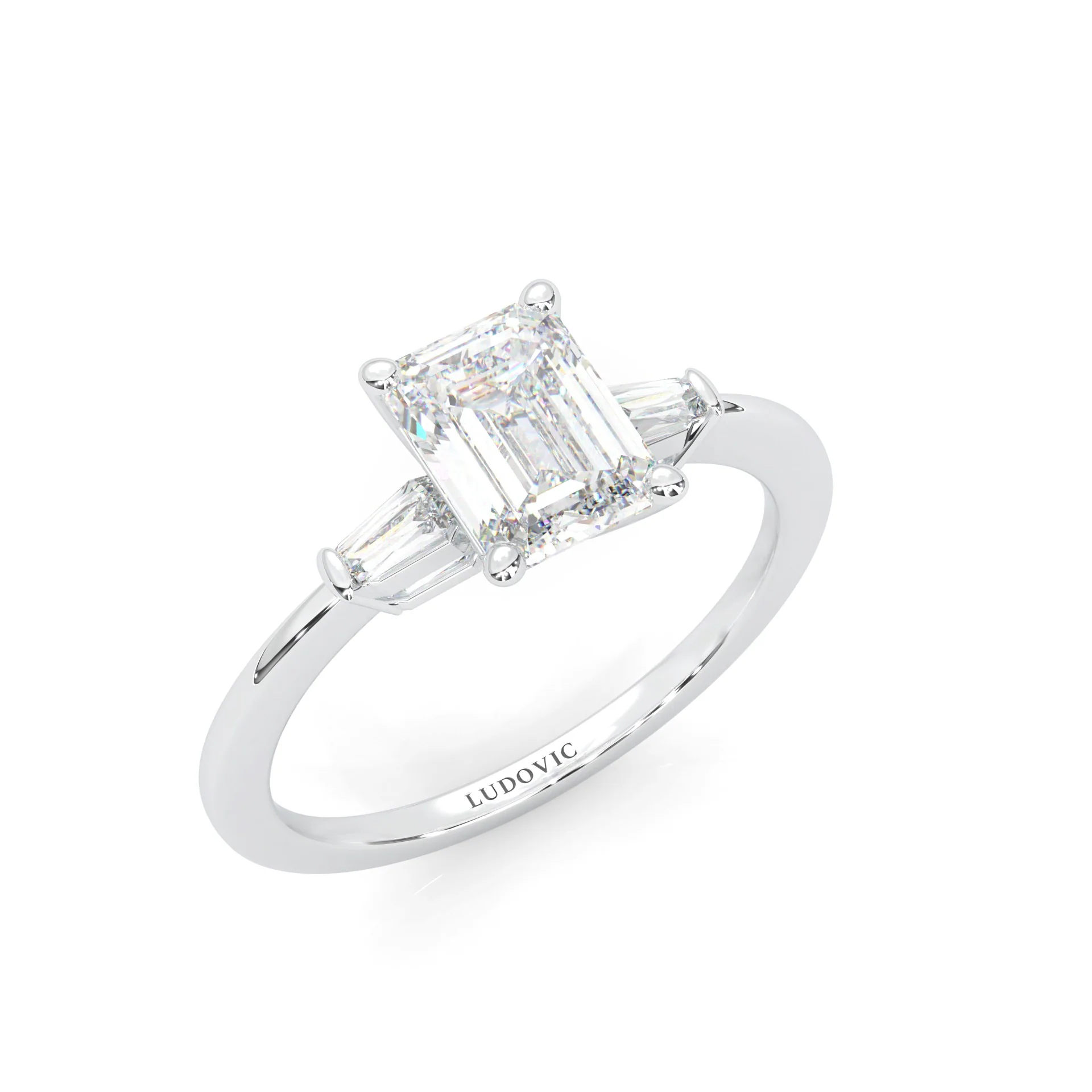 The Precious Vision Moissanite Engagement Ring (Platinum-Plated Silver) - Image 7