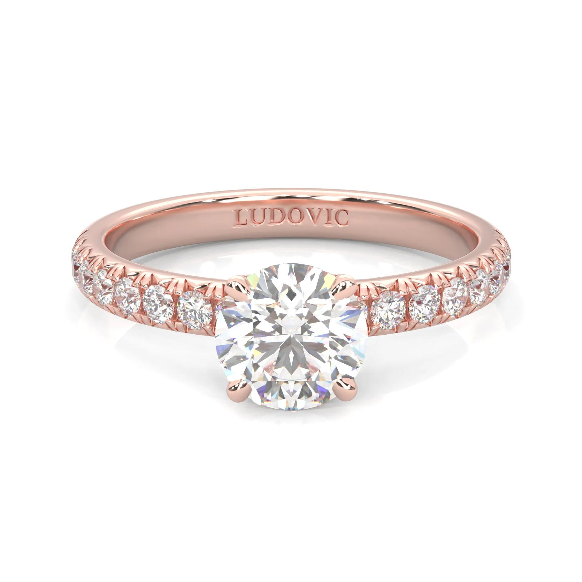The Precious Vow Pin Moissanite Engagement Ring (5ct) ( Rose Gold 14K )